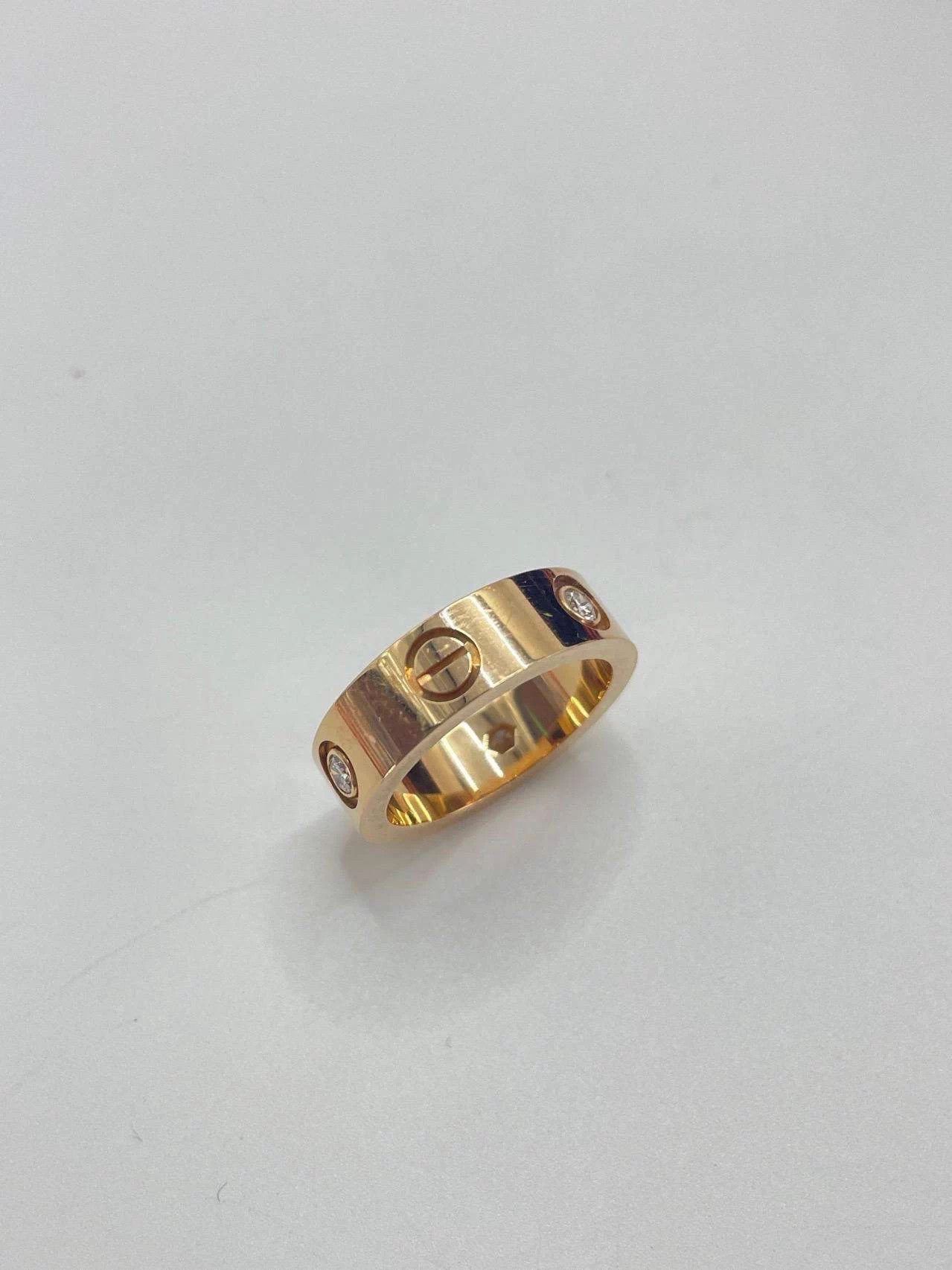 Cartier Cartier 19 Love Rose Gold 3 Diamond Ring Size 50 Size ONE SIZE - 1 Thumbnail