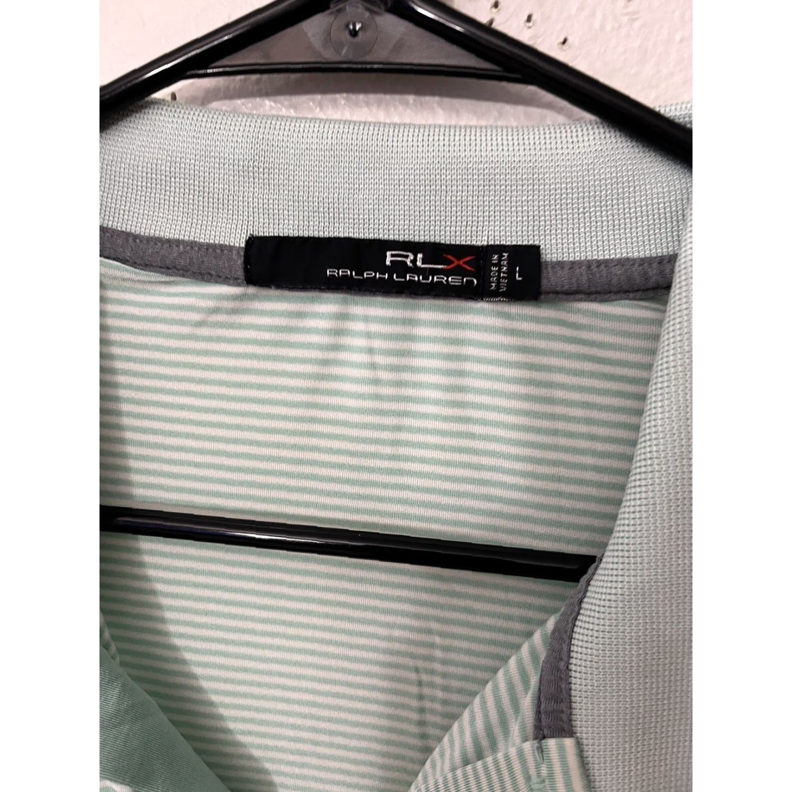 Ralph Lauren VINTAGE Ralph Lauren RLX Polo Golf Shirt Green & White Striped Mens L Polo Shirt Size US L / EU 52-54 / 3 - 4 Thumbnail