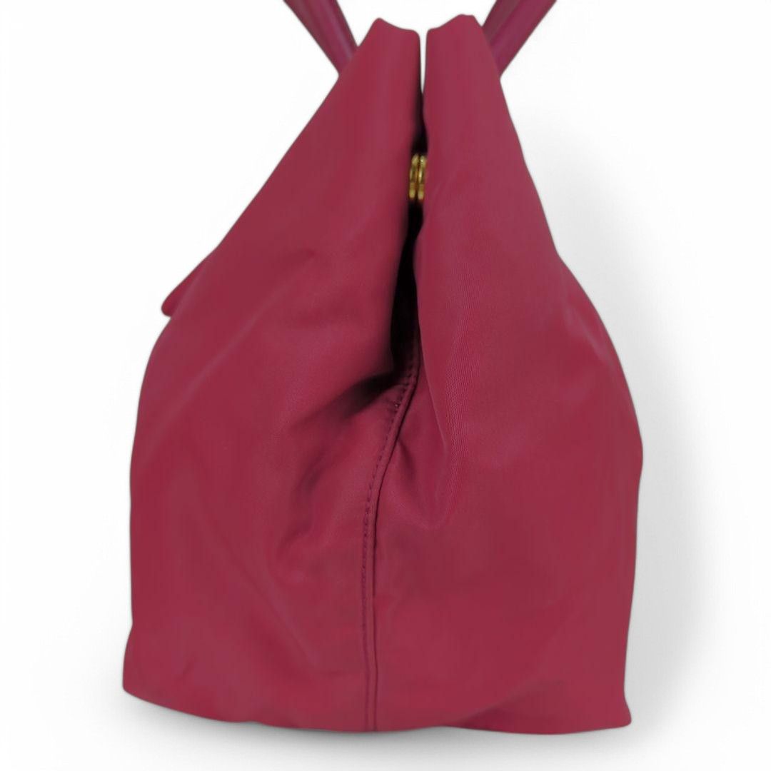 Prada Prada - Leather Ribbon Handbag Pink Red Gold Hardware Size ONE SIZE - 5 Thumbnail