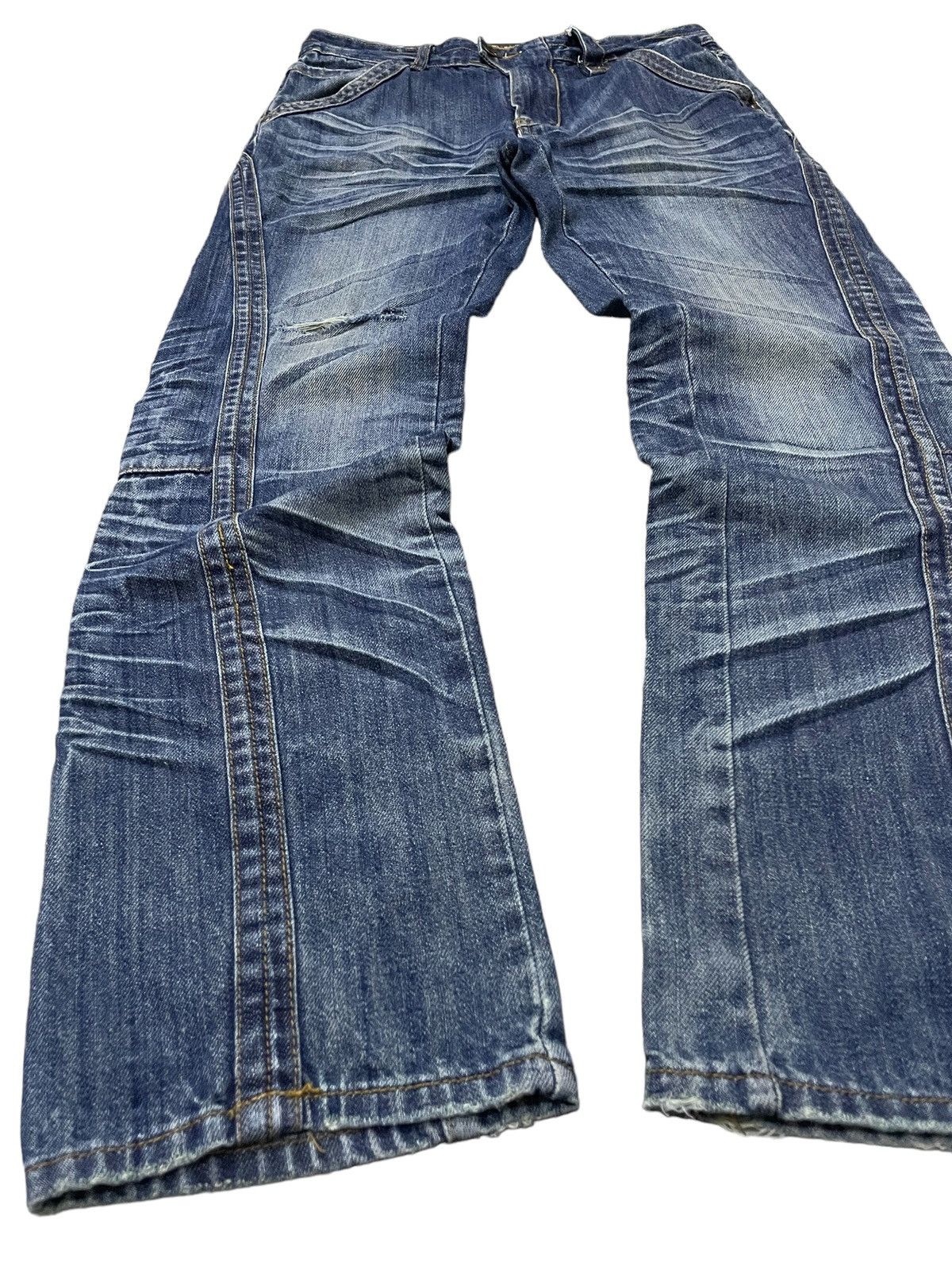 GOSTAR DE FUGA Vintage Soda Slanted Flat Seam 3D Claw Mark Loose Jeans Size US 31 - 12 Thumbnail