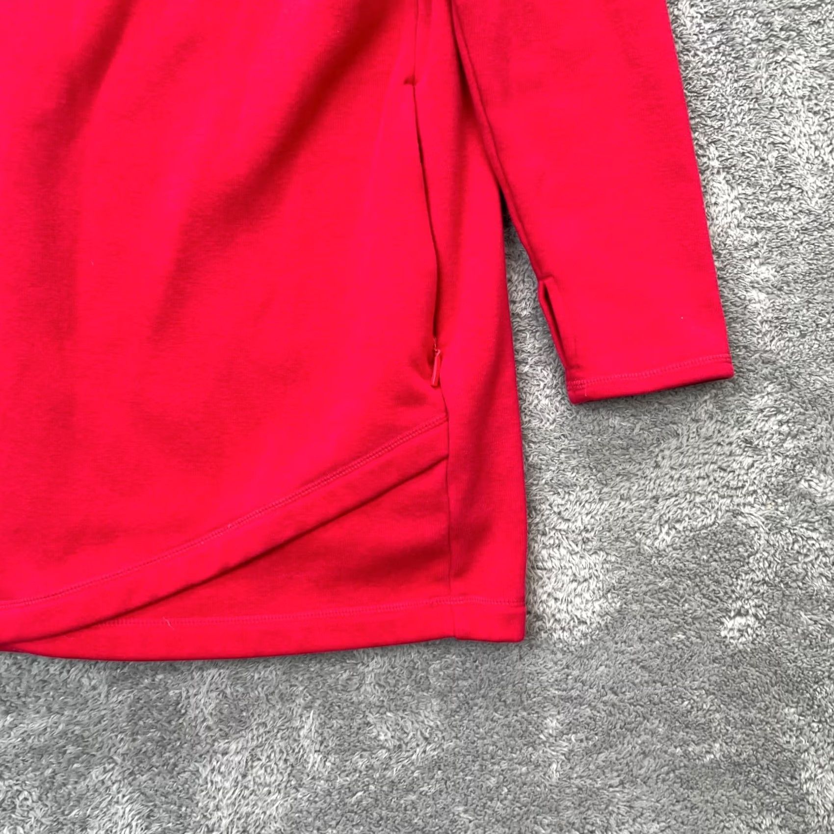Athleta Athleta Jacket Womens S Red Cozy Karma Asym Sweatshirt Yoga Gym Pullover Basic Jacket Size S / US 4 / IT 40 - 5 Thumbnail