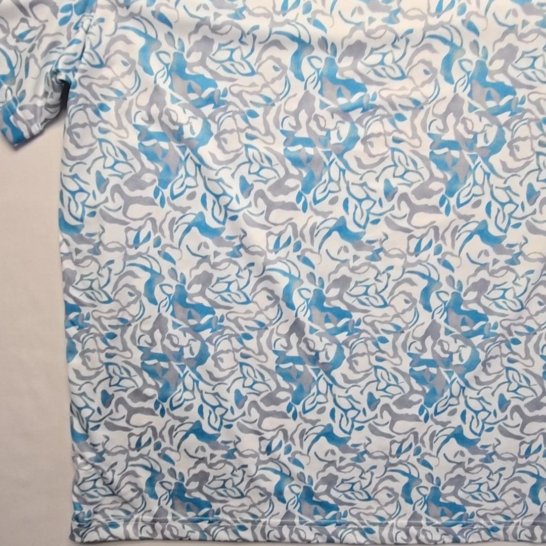 Hogan Ben Hogan Performance Polo XL Blue Gray Abstract Print Shirt Size US XL / EU 56 / 4 - 4 Thumbnail