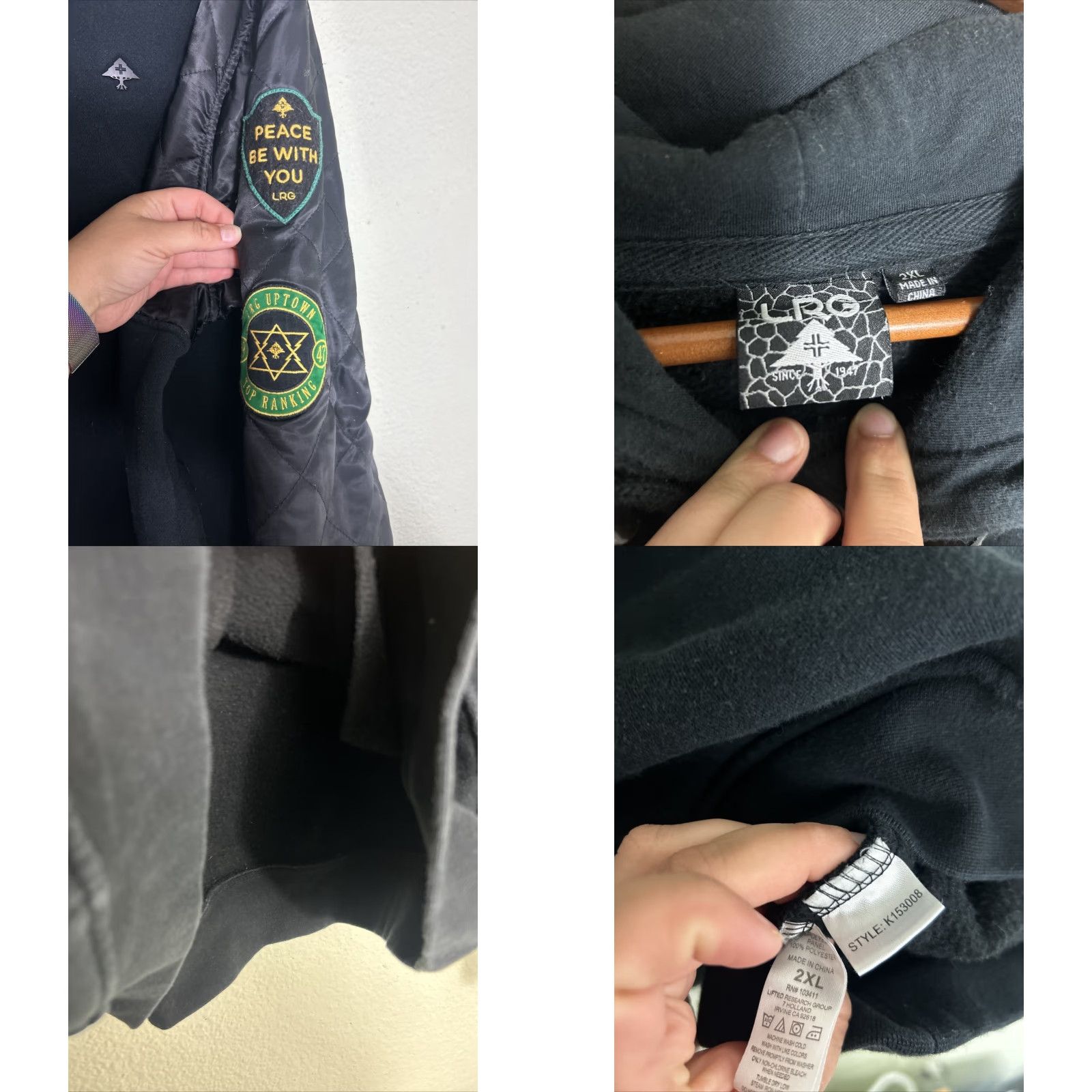 Vintage LRG Rock Unsteady Size 2XL Patchy Full Zip Jacket Mens Cotton Softshell Black Size US XXL / EU 58 / 5 - 8 Thumbnail