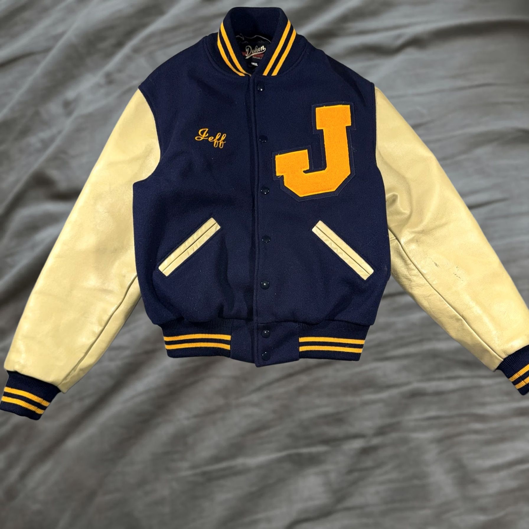 Vintage 80s Hooded Sailor Collar Wool Varsity Jacket Vintage USA 