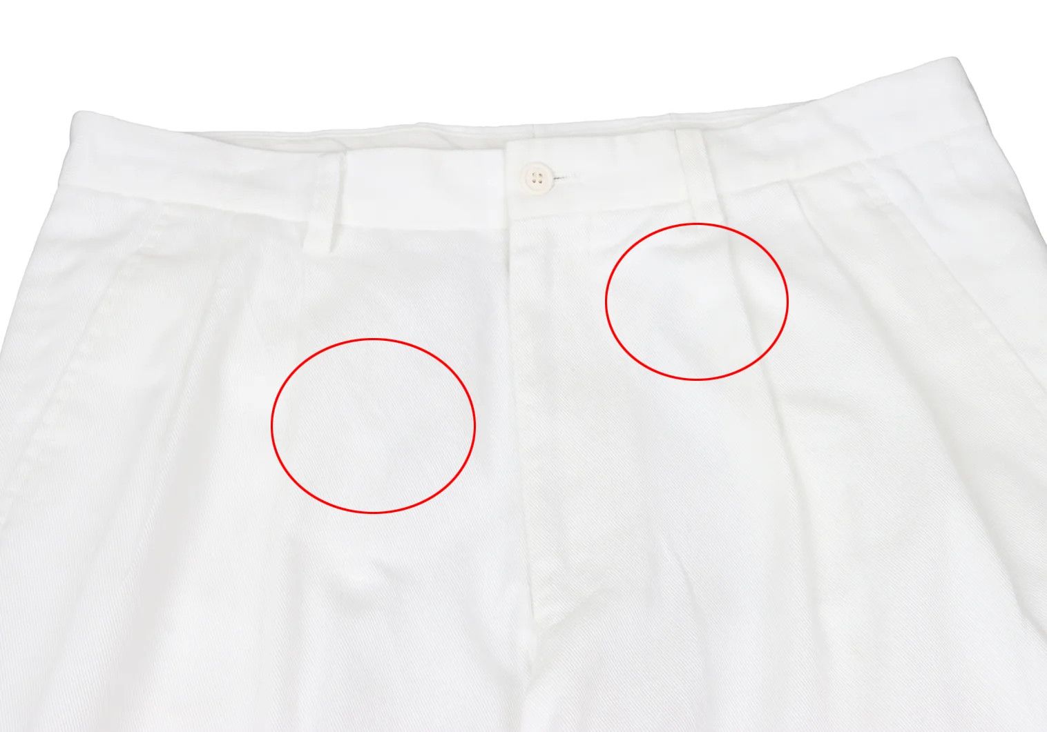 Issey Miyake Cotton Two-Tuck Pants in Off White, Size XL Size US 38 / EU 54 - 4 Thumbnail