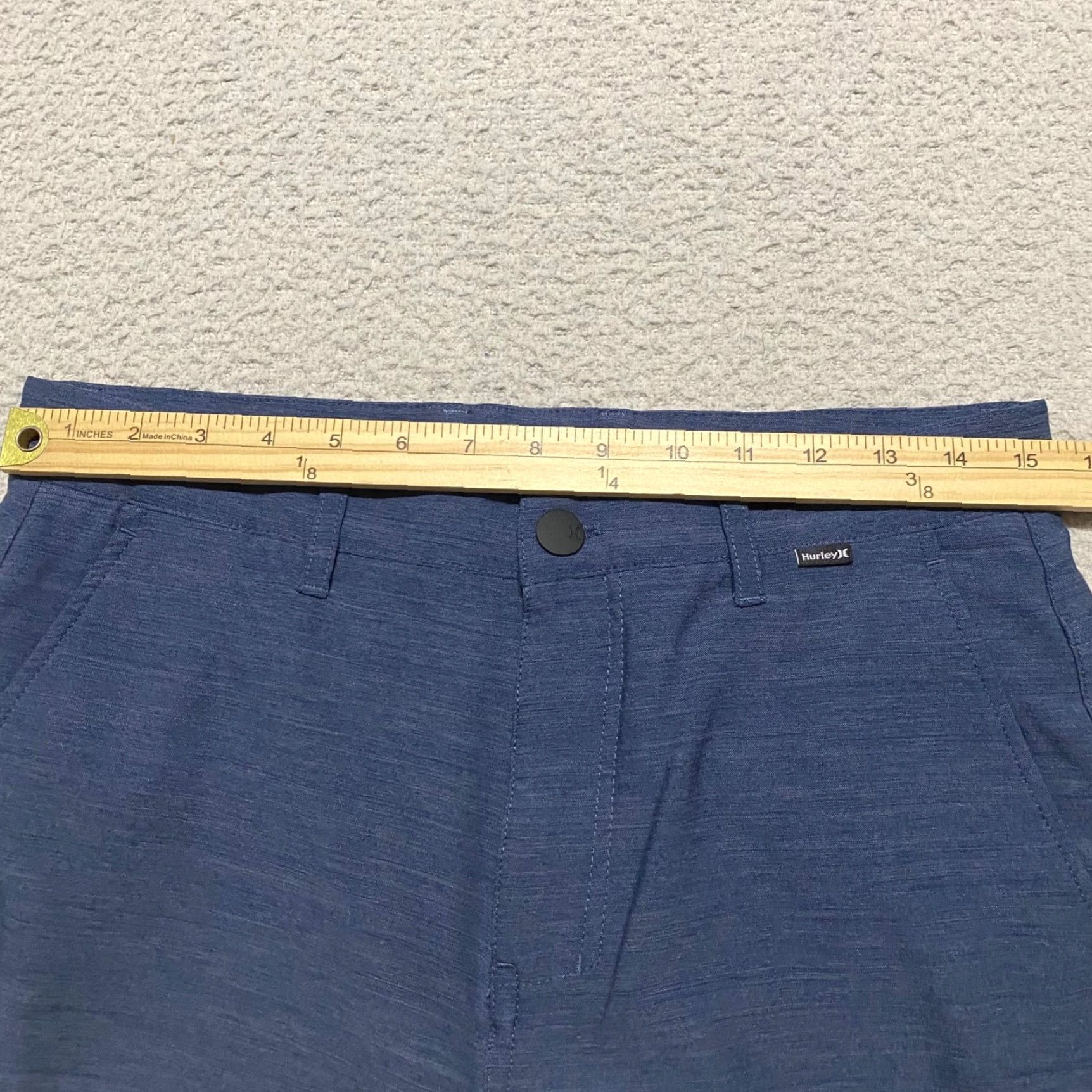 Hurley Hurley Mens Shorts Blue H20 Dri Chino Hybrid Outdoor Golf Beach Inseam 10" Regular 30 Blue Pockets Quick Dry Front Zipper Logo Outdoor Size US 30 / EU 46 - 7 Thumbnail