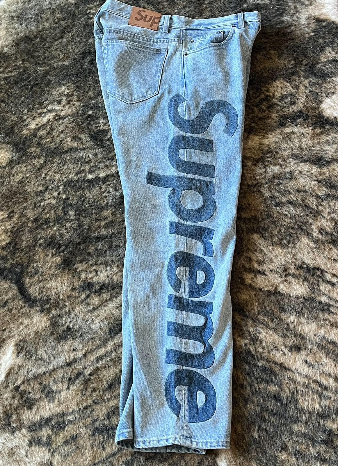 supreme inset logo jean blue 34 - デニム/ジーンズ