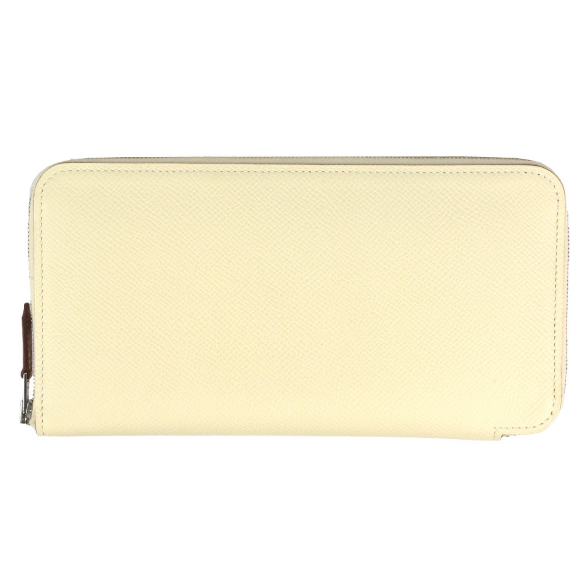 image of Hermes Azap Long Silk In Round Veau Epsom U Stamp Nata Lucky Daisy Pink in Beige, Women's