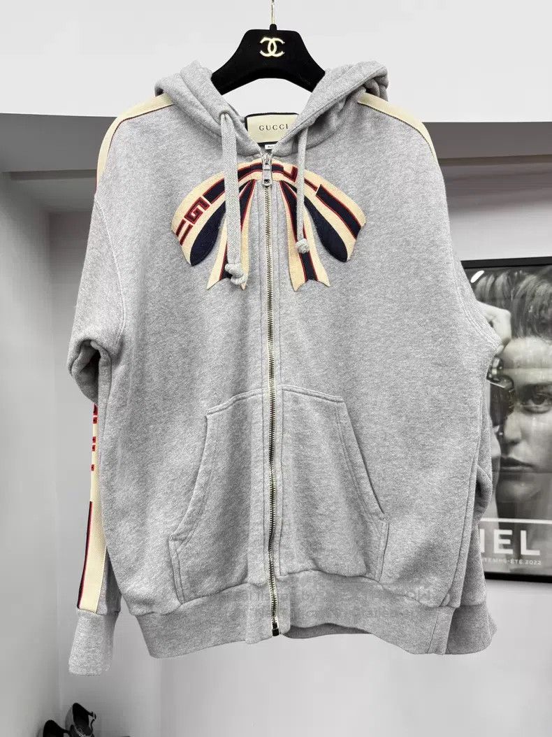 Gucci Gucci Gray Bow Letter Logo Zipper Jacket Size XS / US 0-2 / IT 36-38 - 1 Thumbnail