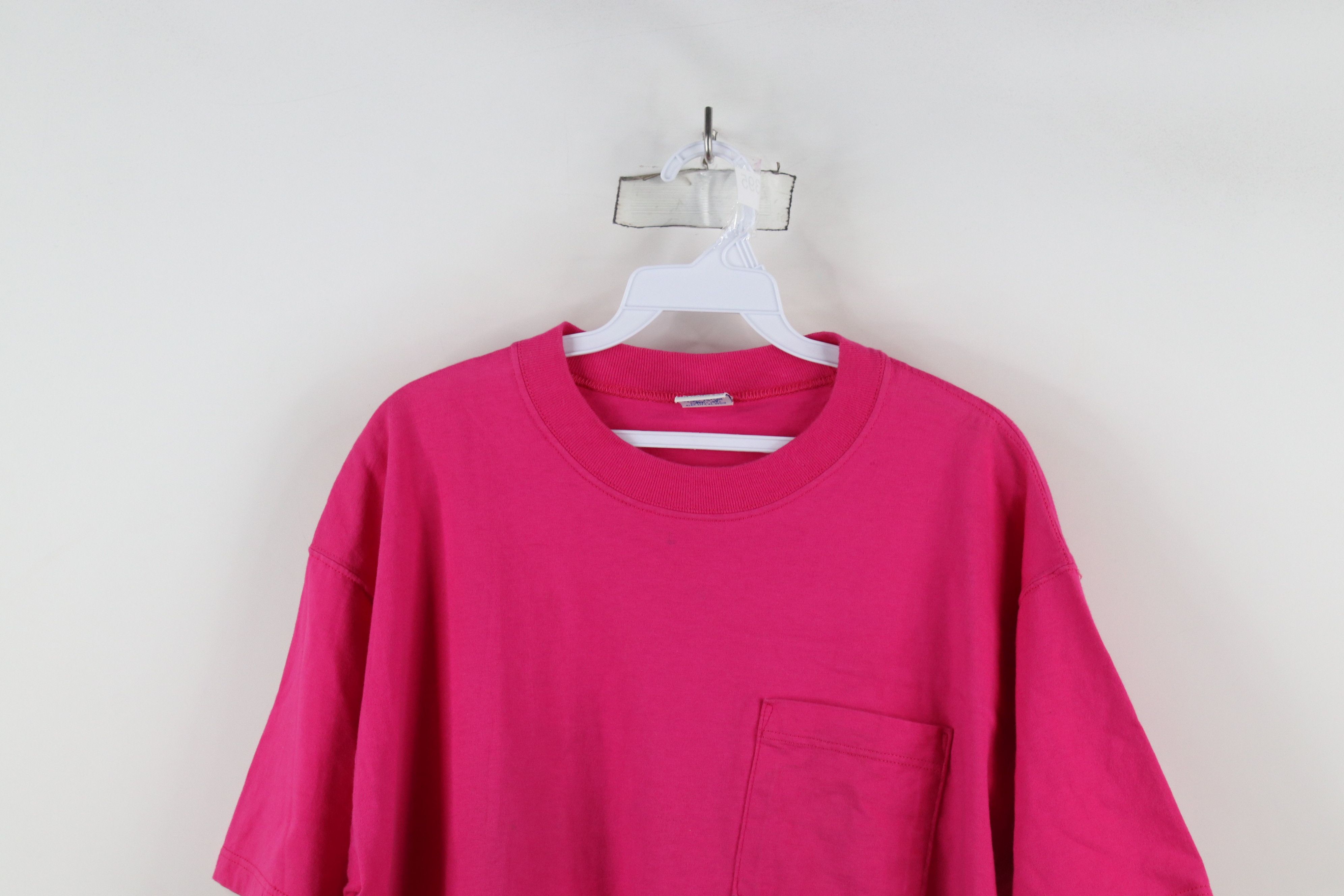 Russell Athletic × Vintage Vintage 90s Russell Athletic Blank Cotton T-Shirt Pink USA Size US L / EU 52-54 / 3 - 2 Thumbnail