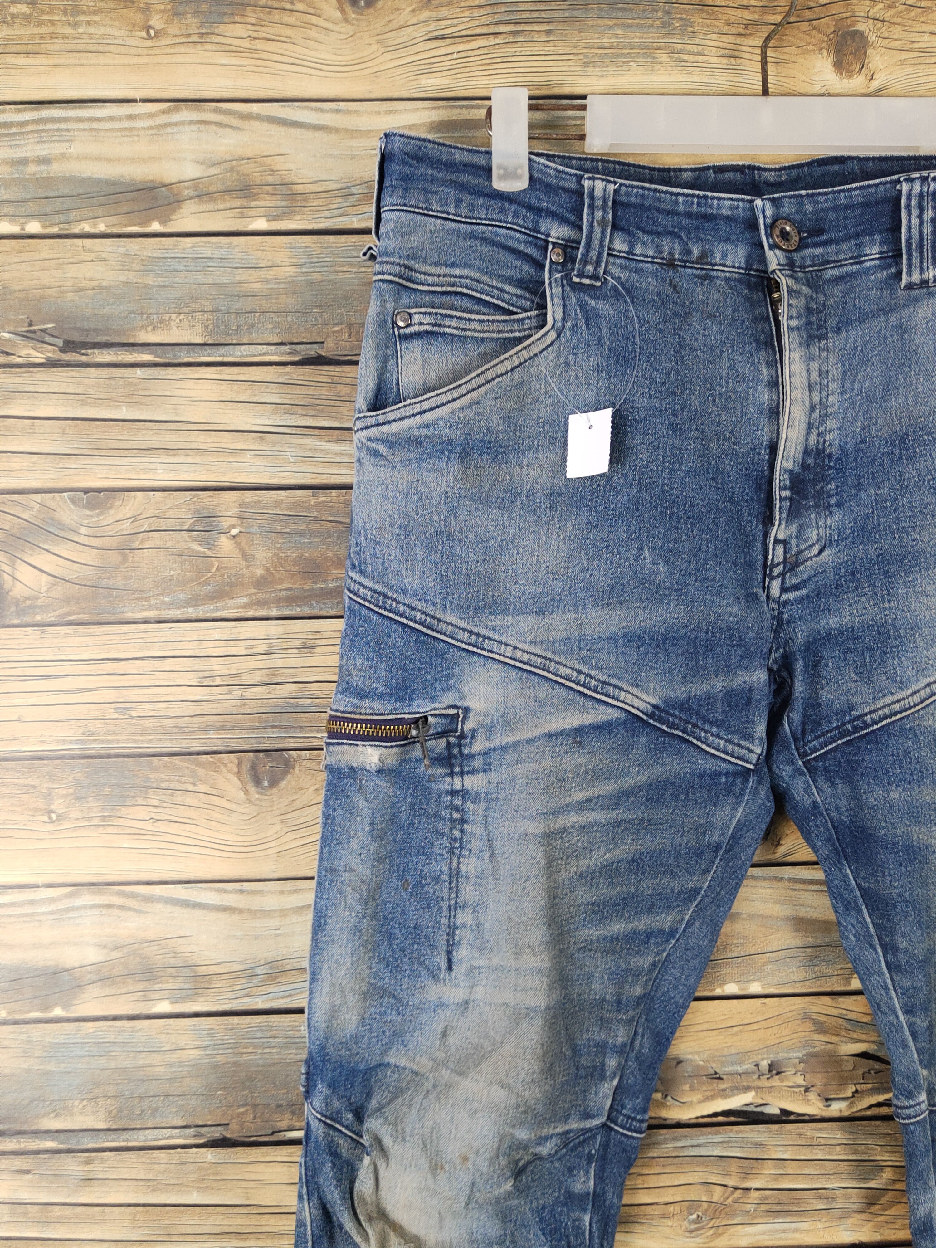 Japanese Brand FieldCore Distressed Ripped Soft denim Jeans #W1973 Size US 34 / EU 50 - 3 Thumbnail