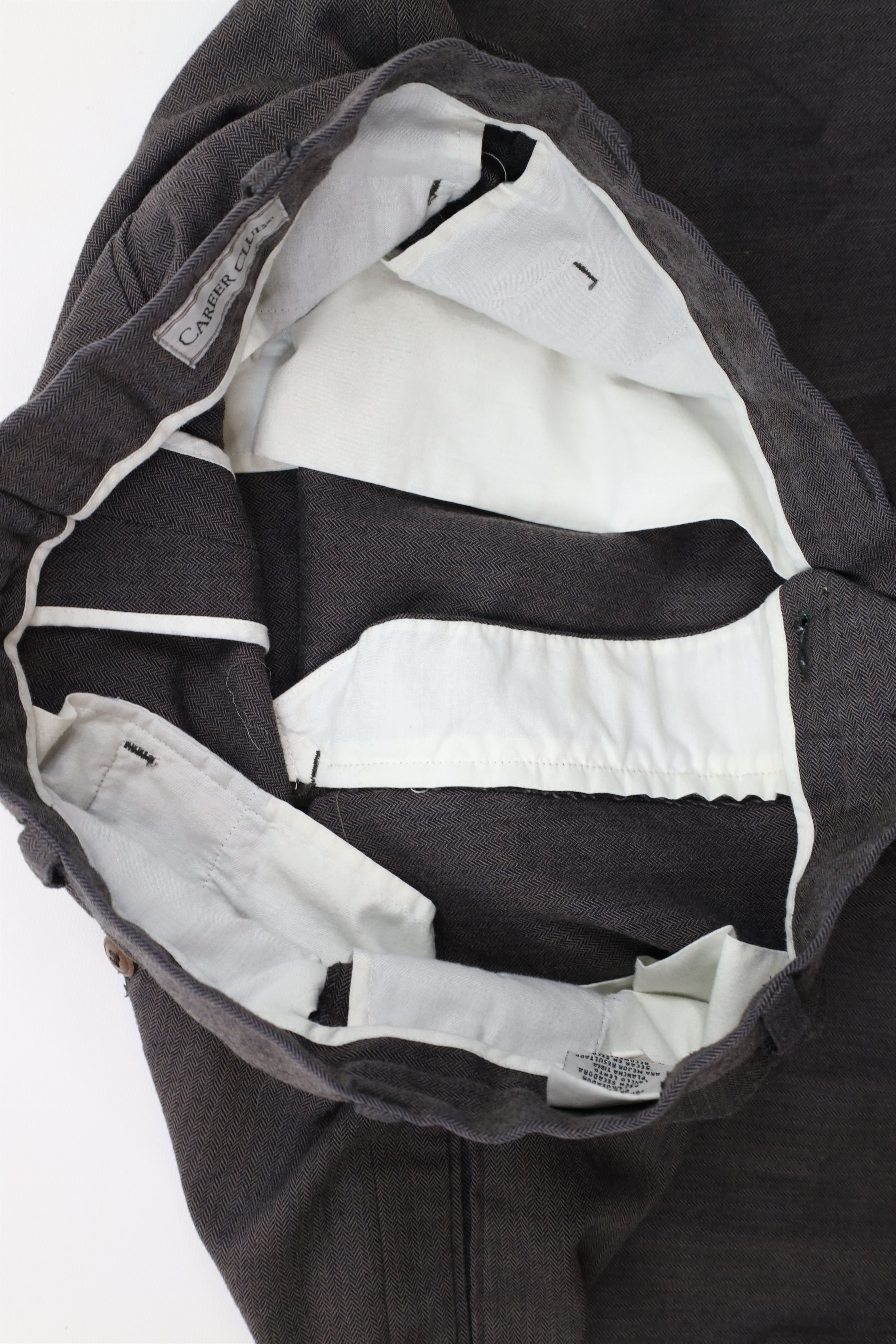 Vintage Vintage 90s Streetwear Wide Leg Herringbone Chino Pants Size US 34 / EU 50 - 7 Thumbnail