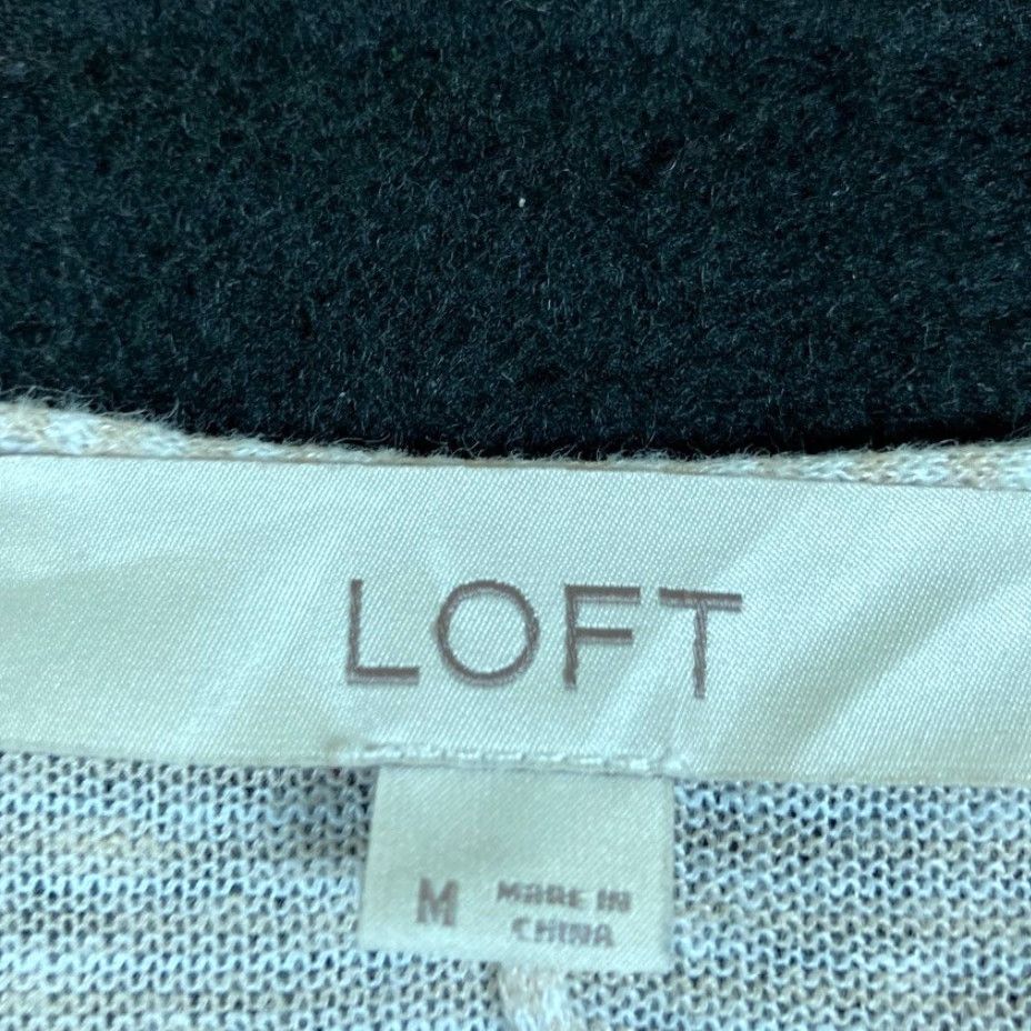 Loft VINTAGE Loft Womens Cardigan Sweater Tan Open Front Short Sleeve Linen Blend M Size M / US 6-8 / IT 42-44 - 6 Thumbnail