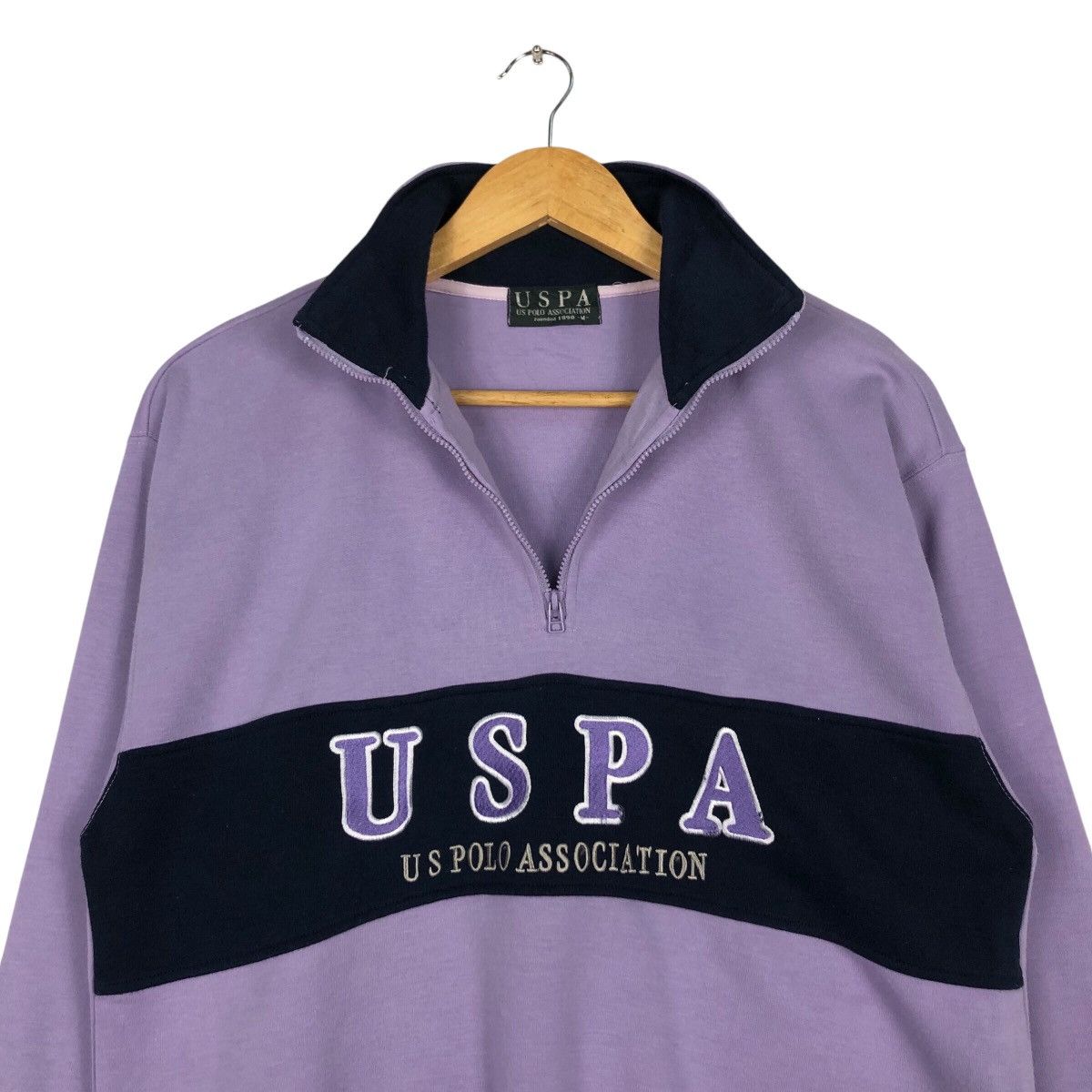 Vintage Vintage USPA us polo Half zip jumper Sweatshirt Medium Size US M / EU 48-50 / 2 - 10 Thumbnail