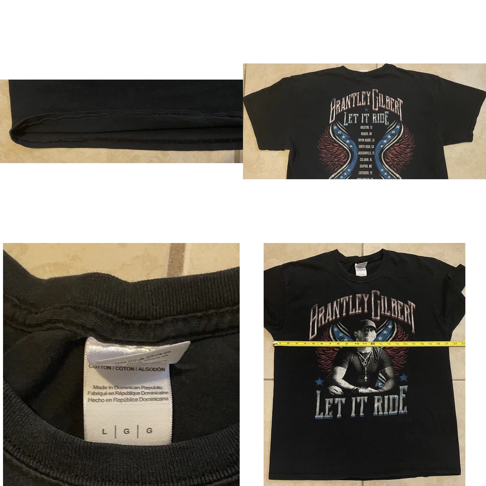 Vintage Vtg Brantley Gilbert Tour Shirt L Concert Rock Grunge 90s Black Mens Size US L / EU 52-54 / 3 - 8 Thumbnail
