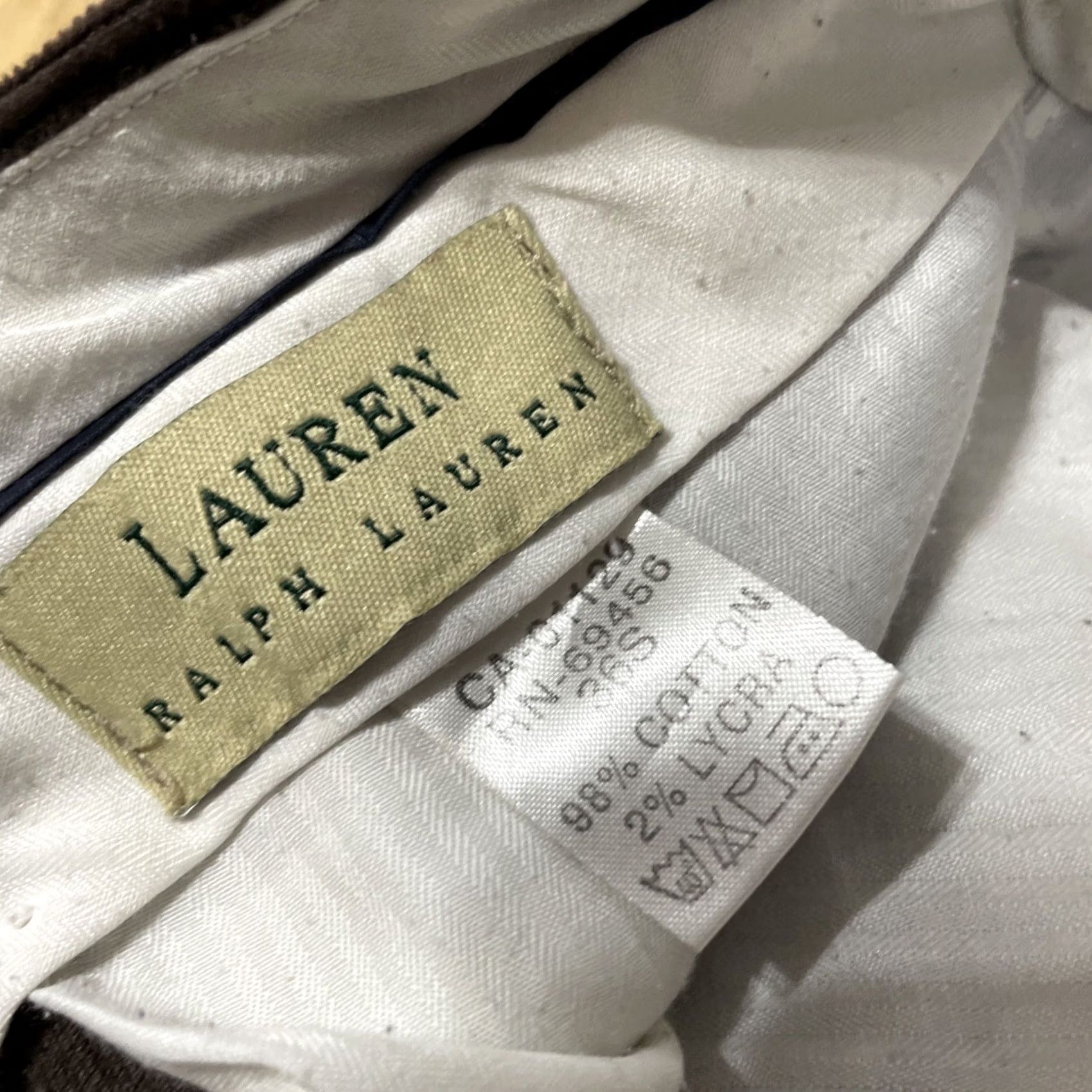 Ralph Lauren VINTAGE Lauren Ralph Lauren Pants Unisex Adults Corduroy Brown 36S 36x26 Ankle Cords Lycra Flat Front Straight 26 In Inseam 36X26 Brown Preppy Size 25" / US 0 / IT 36 - 5 Thumbnail