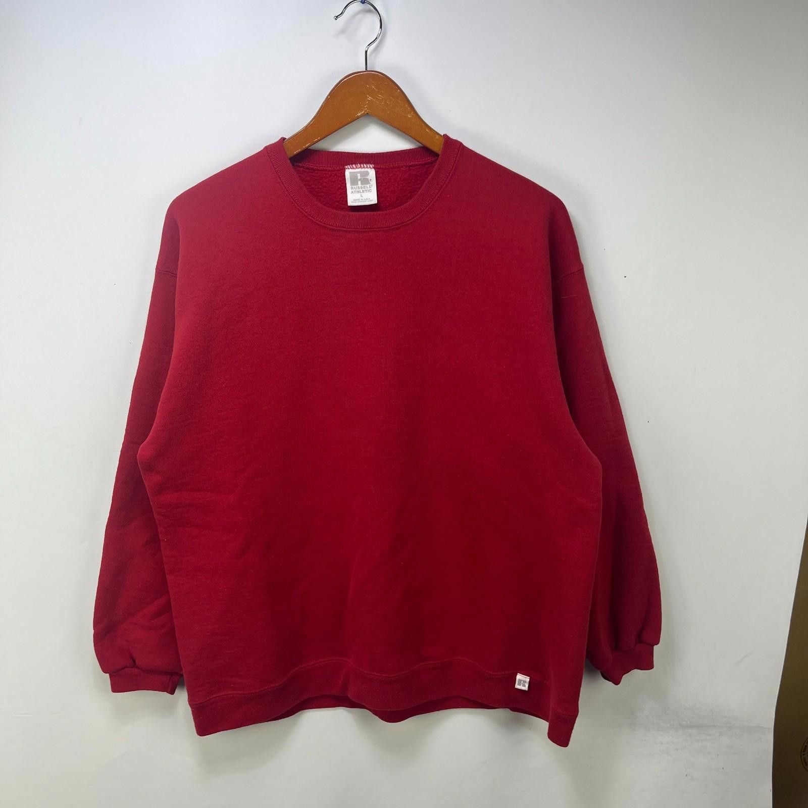 Russell Athletic Vintage 90s Russell Athletic Blank Sweatshirt Red Large Size US L / EU 52-54 / 3 - 1 Thumbnail
