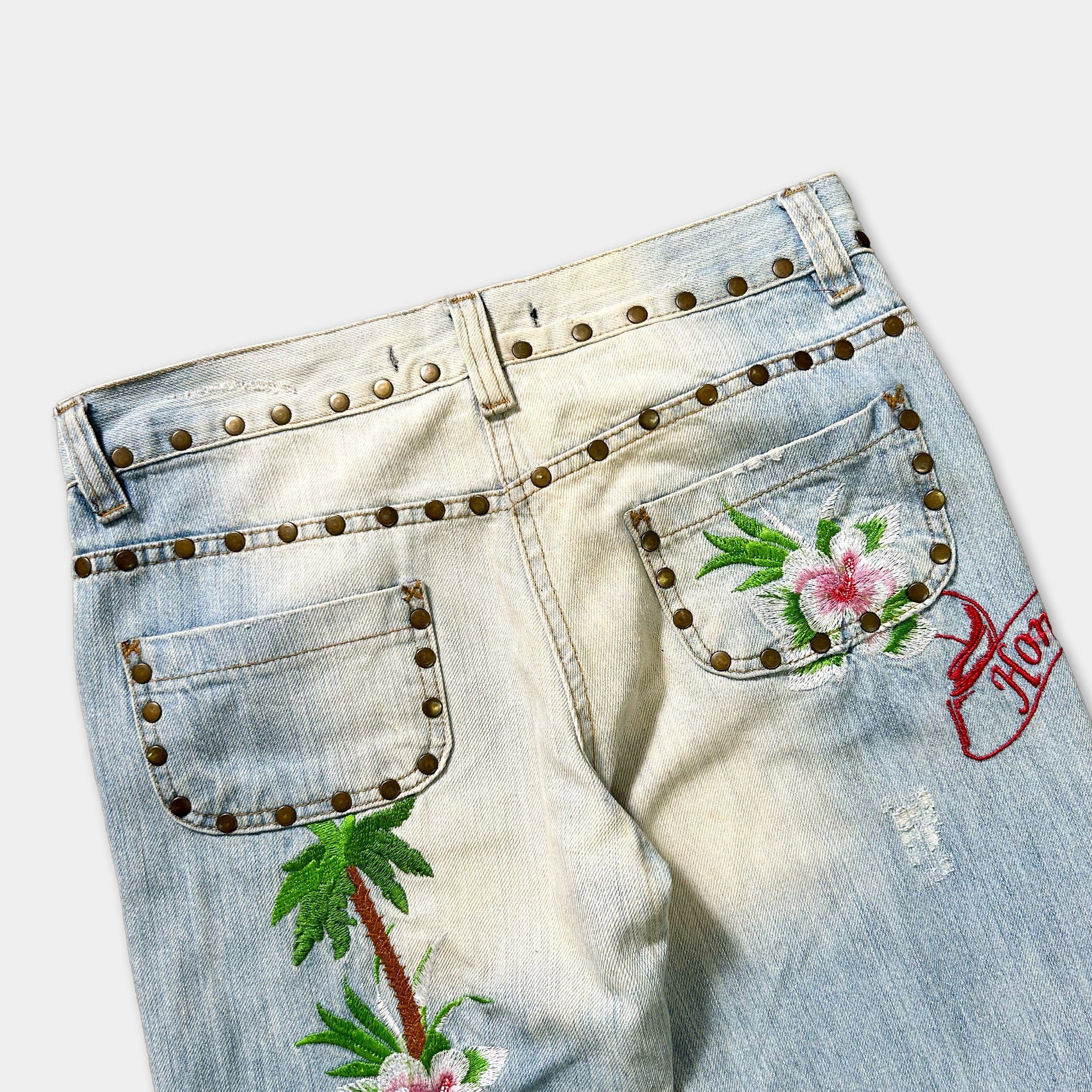 Dolce & Gabbana Dolce & Gabbana SS06 Honolulu Embroidered Denim Jeans Size US 30 / EU 46 - 5 Thumbnail