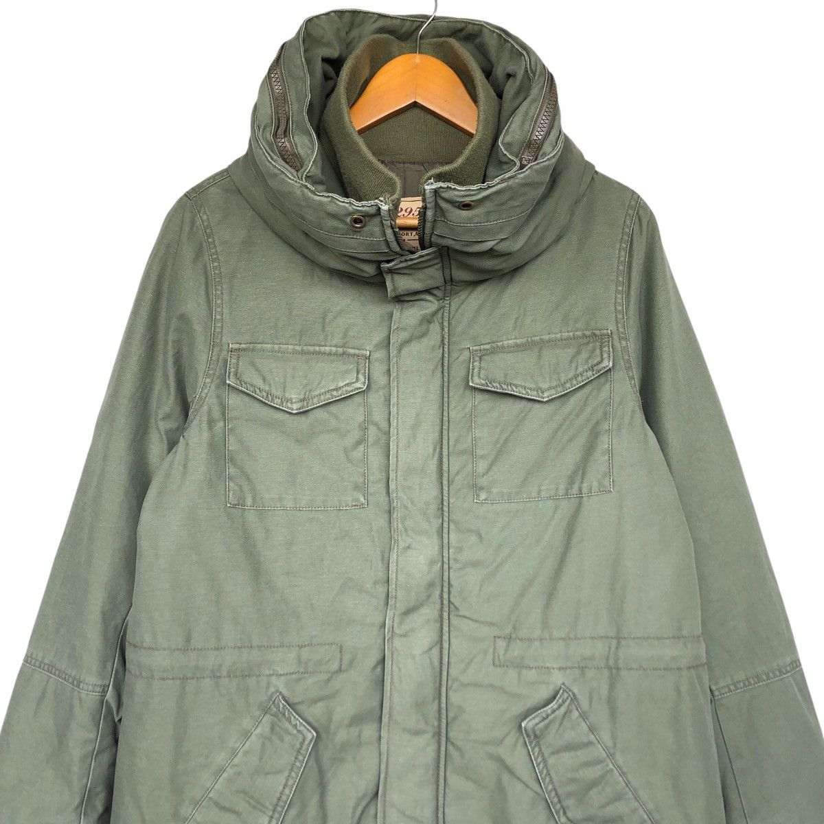 291295=Homme 2000s Japanese 291295 HOMME army green hooded parka jacket Size US S / EU 44-46 / 1 - 3 Thumbnail