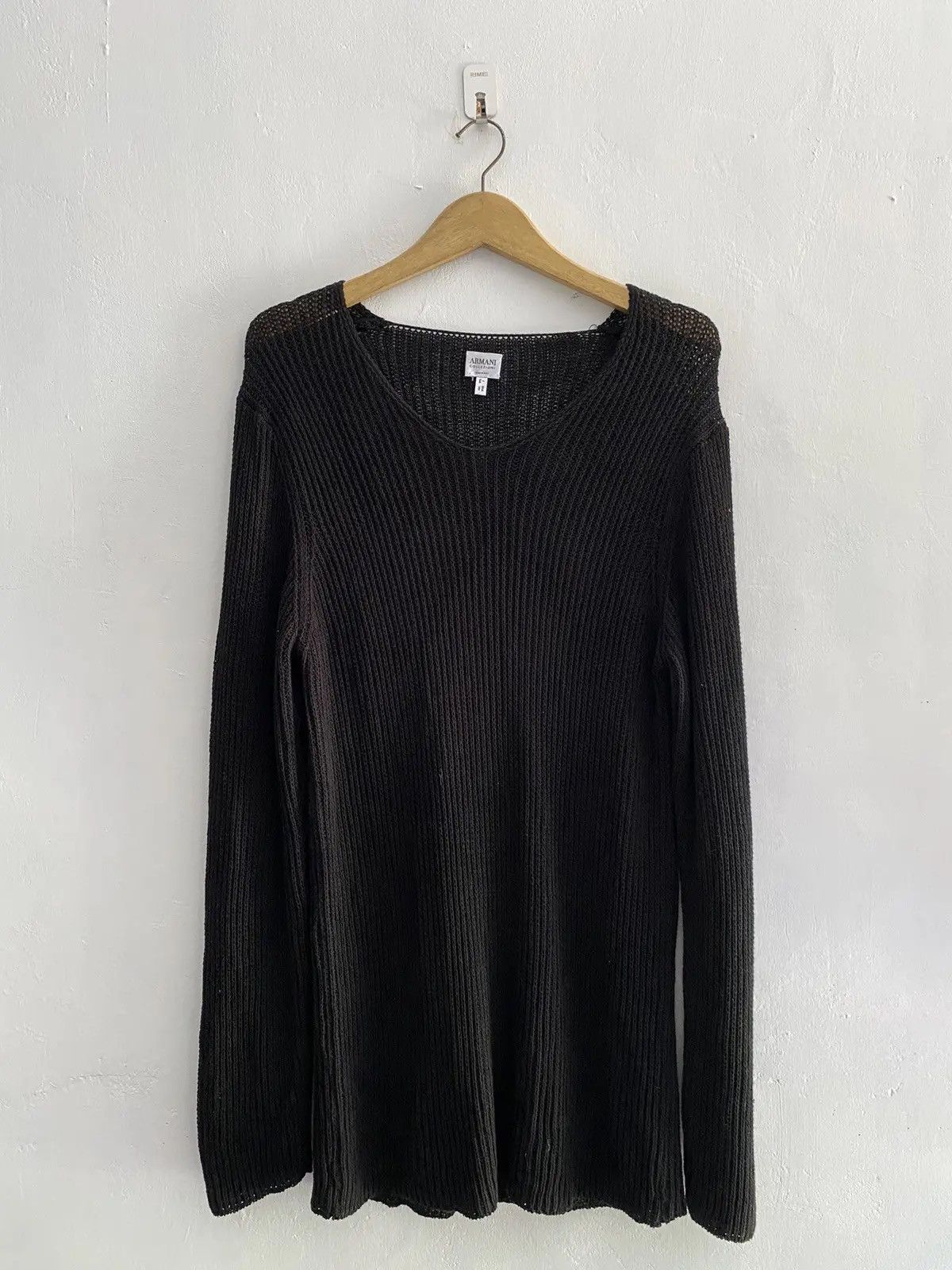 Armani 2000s armani grunge fishnet sweatshirt Size US L / EU 52-54 / 3 - 1 Thumbnail