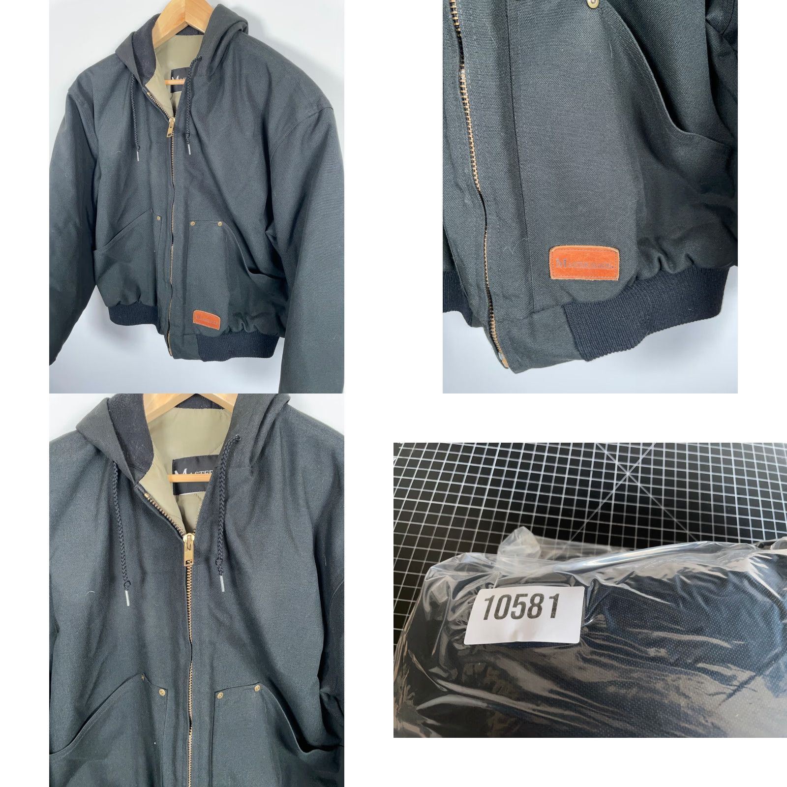 Vintage VINTAGE Master Made Canvas Jacket Men's XL Black Zip Up Hooded Quilted Lining Workwear Size US XL / EU 56 / 4 - 9 Thumbnail
