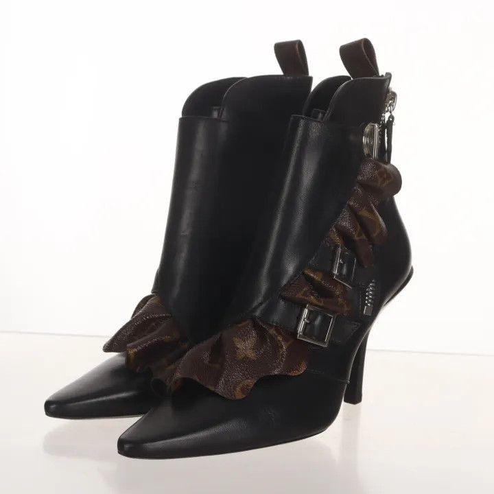 Louis Vuitton Louis Vuitton Janet Black Brown Ankle Boots -2508 Size US 6 / IT 36 - 1 Thumbnail