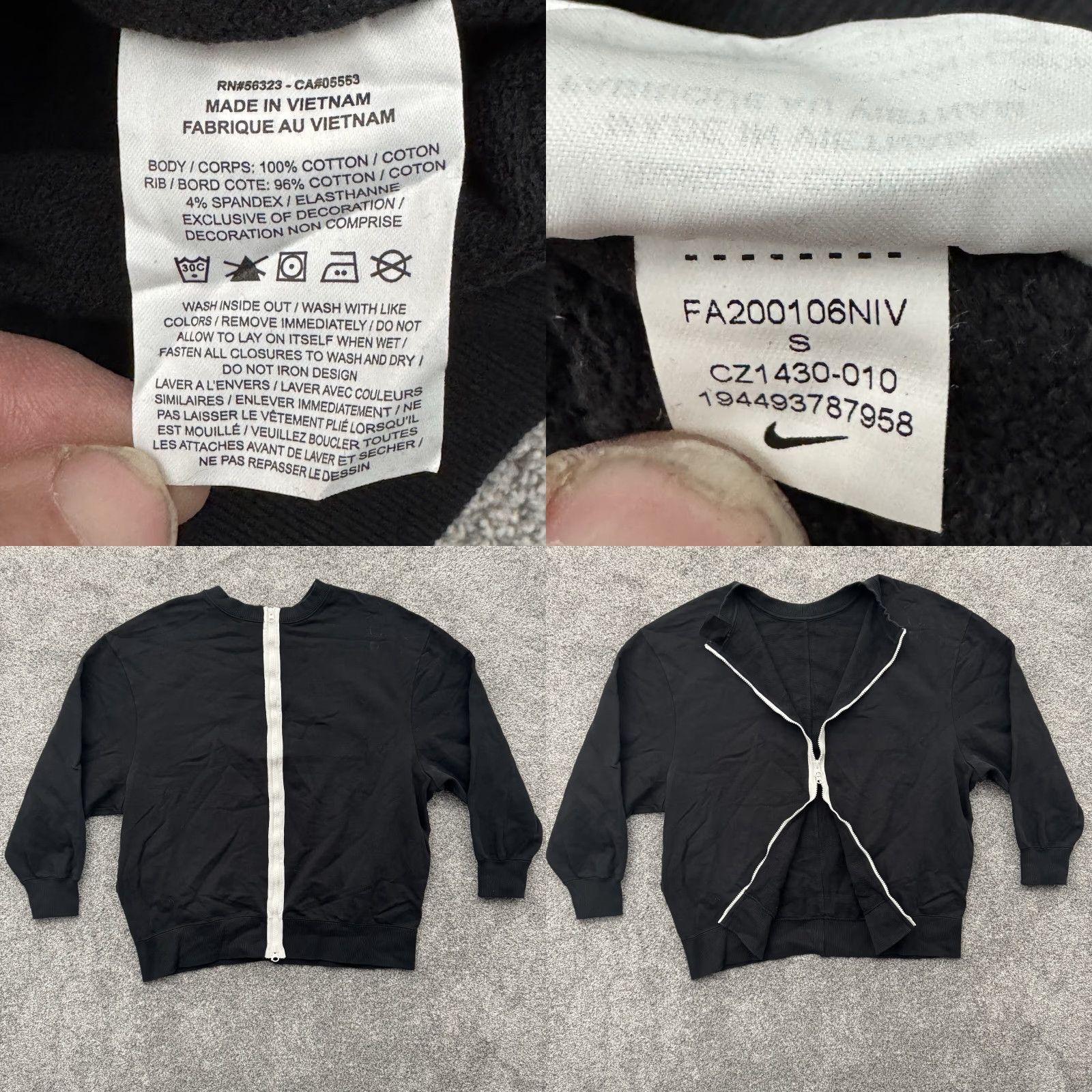 Nike Nike Sweatshirt Womens Small Oversize Back Zipper Deconstructed Streetwear Shirt Size S / US 4 / IT 40 - 8 Thumbnail