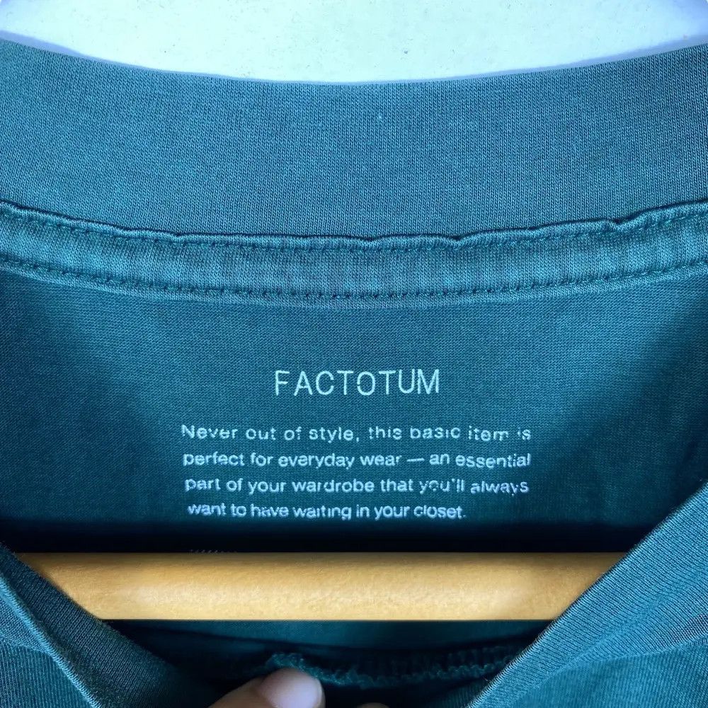 FACTOTUM Japanese Brand FACTOTUM Dark Emerald Green Minimalist Tee Size US M / EU 48-50 / 2 - 5 Thumbnail