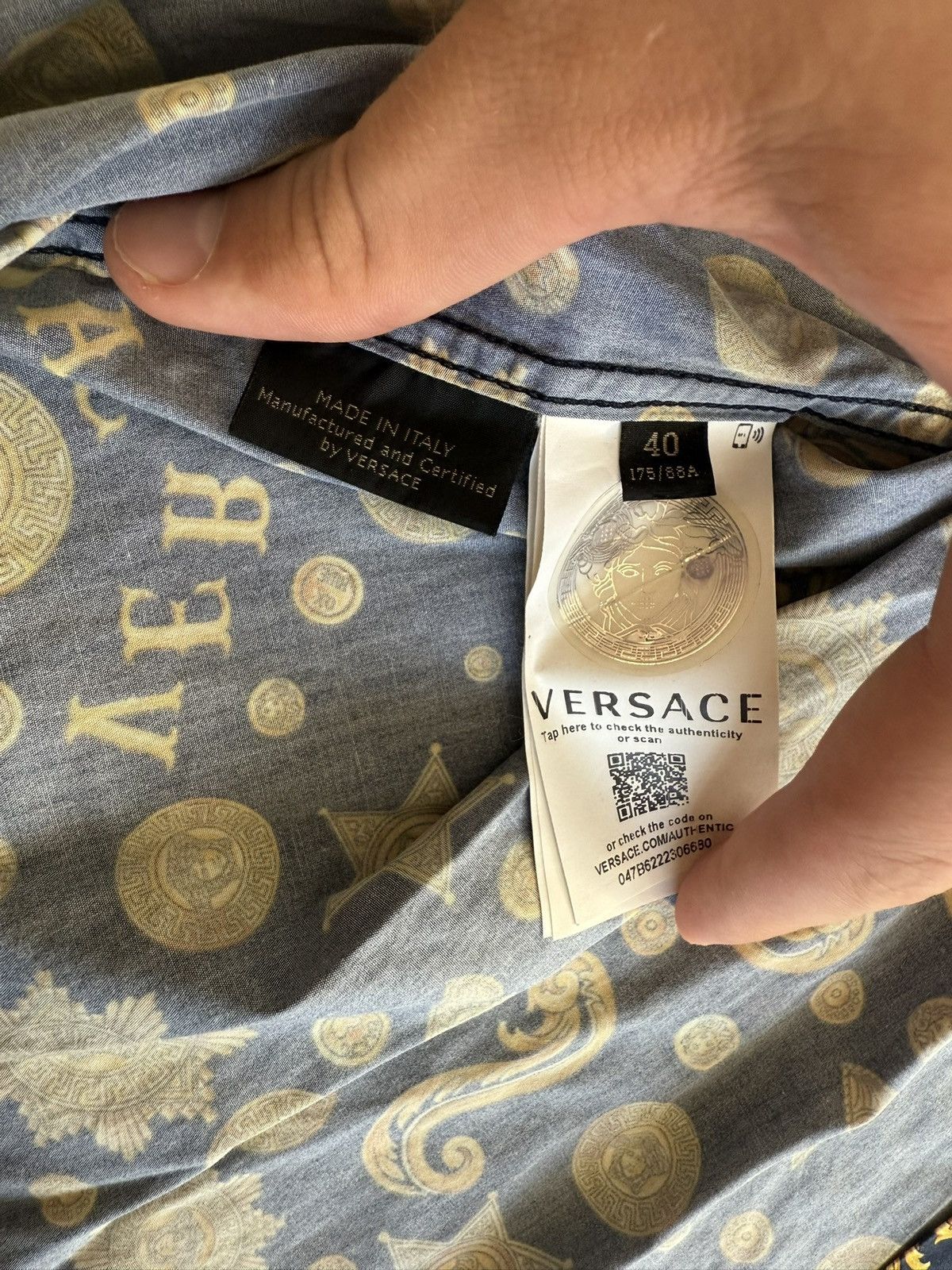 Versace Versace Style Baroque Shirt – Size 40 (Unisex) Size US XXS / EU 40 - 3 Thumbnail