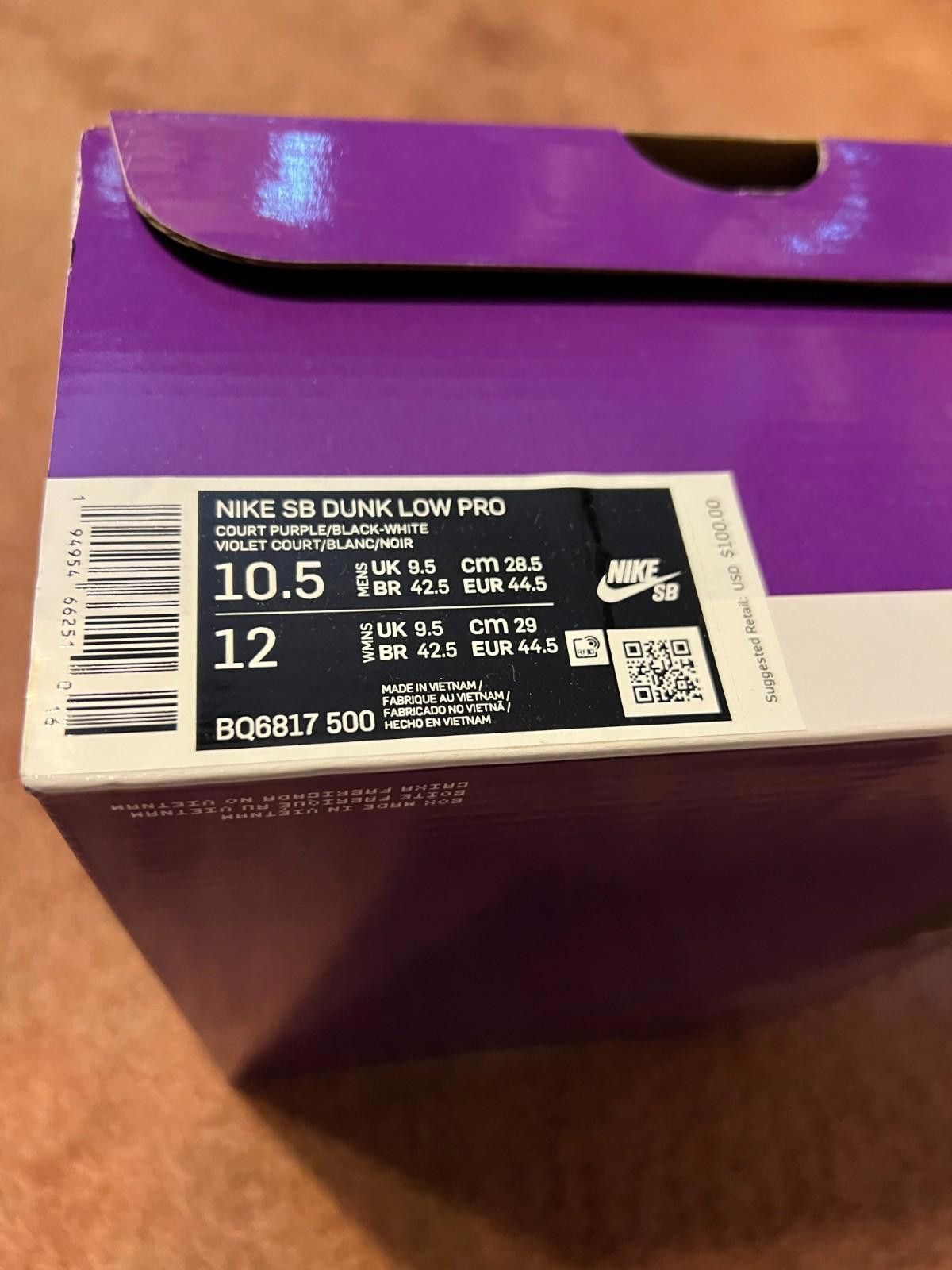Nike 2021 Nike Dunk SB Low Court Purple BQ6817-500 US10.5 Size US 10.5 / EU 43-44 - 2 Thumbnail
