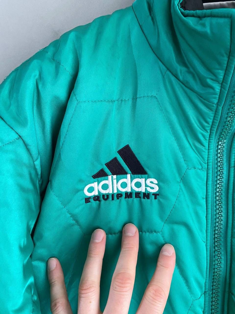 Adidas Vintage Adidas Equipment 90s Men's Green Quilted Jacket, M Size US M / EU 48-50 / 2 - 6 Thumbnail