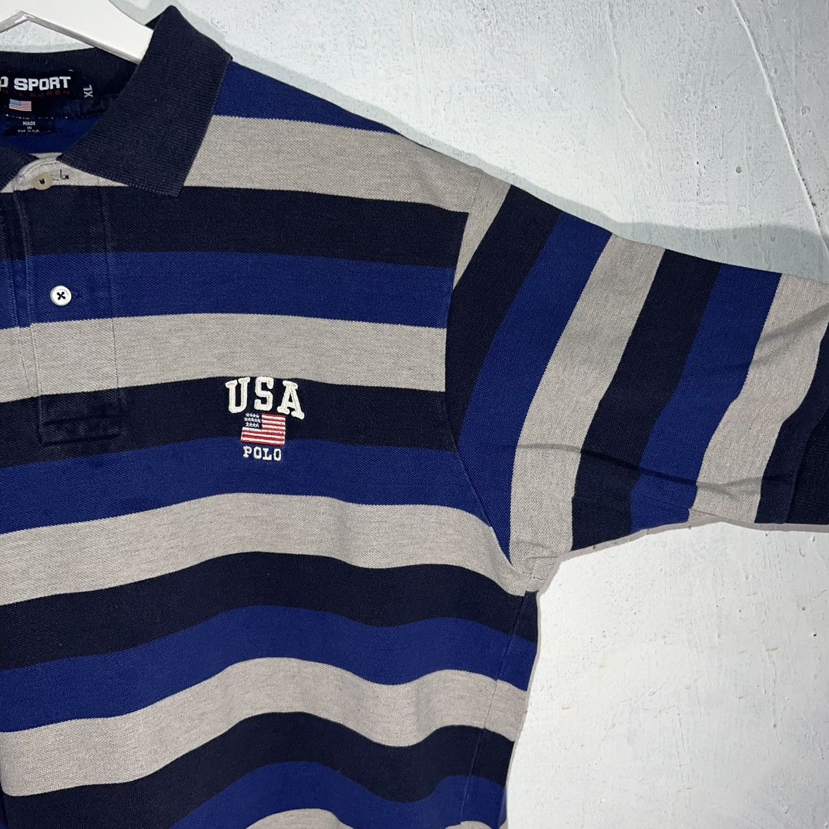 Polo Ralph Lauren 90s vintage polo sports striped USA shirt XL Size US XL / EU 56 / 4 - 6 Thumbnail