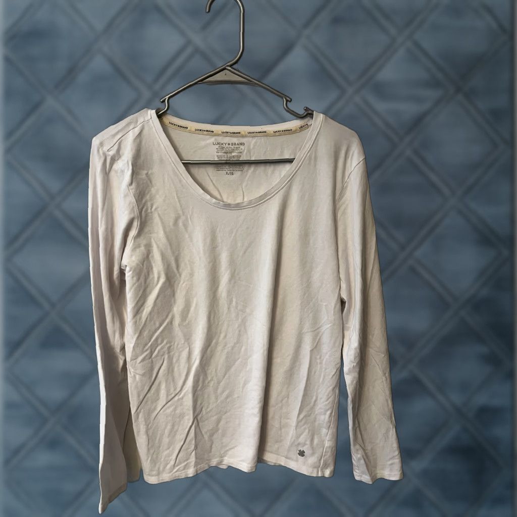Lucky Brand Lucky Brand Women’s Long Sleeve Crew Neck Lounge Top White Size XL Casual Jersey Size XL / US 12-14 / IT 48-50 - 1 Thumbnail