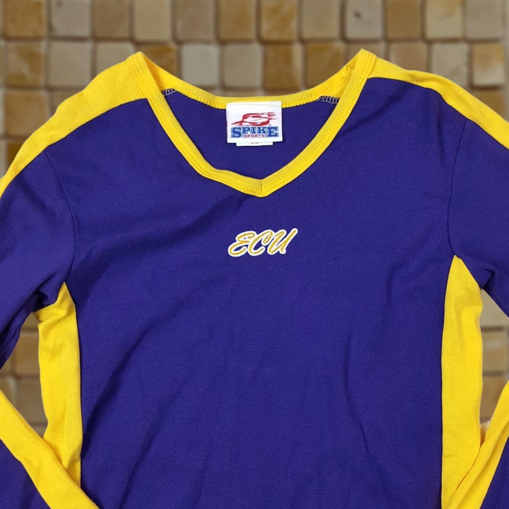 NCAA VINTAGE East Carolina University Pirates Long Sleeve T Shirt Top NCAA Womens L Purple 90s College Retro Sports University Shirt Size L / US 10 / IT 46 - 1 Thumbnail