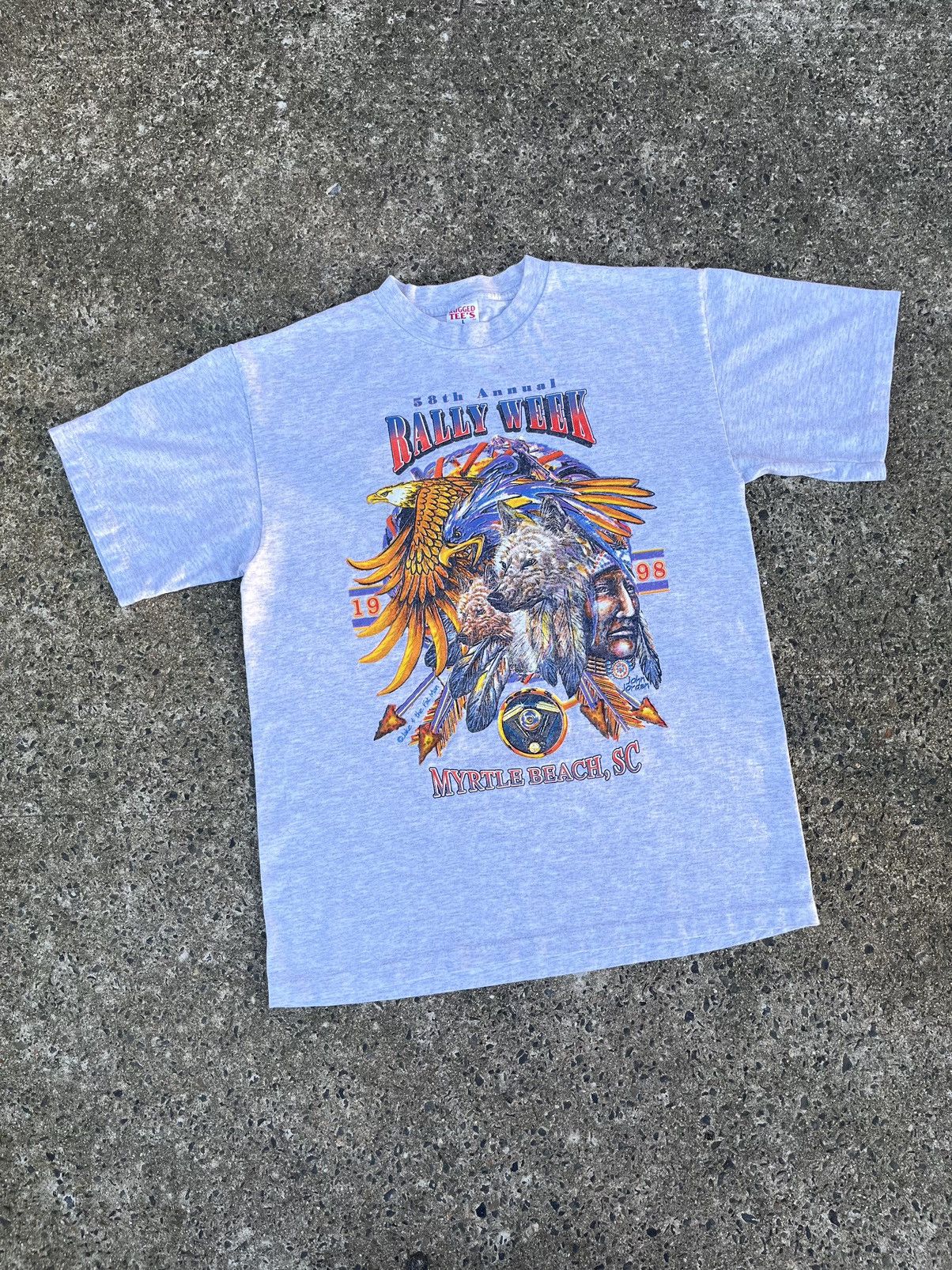 Harley Davidson × Vintage Vintage 90’s Rally Week ”58th Annual” Single Stitch T-Shirt Size US L / EU 52-54 / 3 - 1 Thumbnail