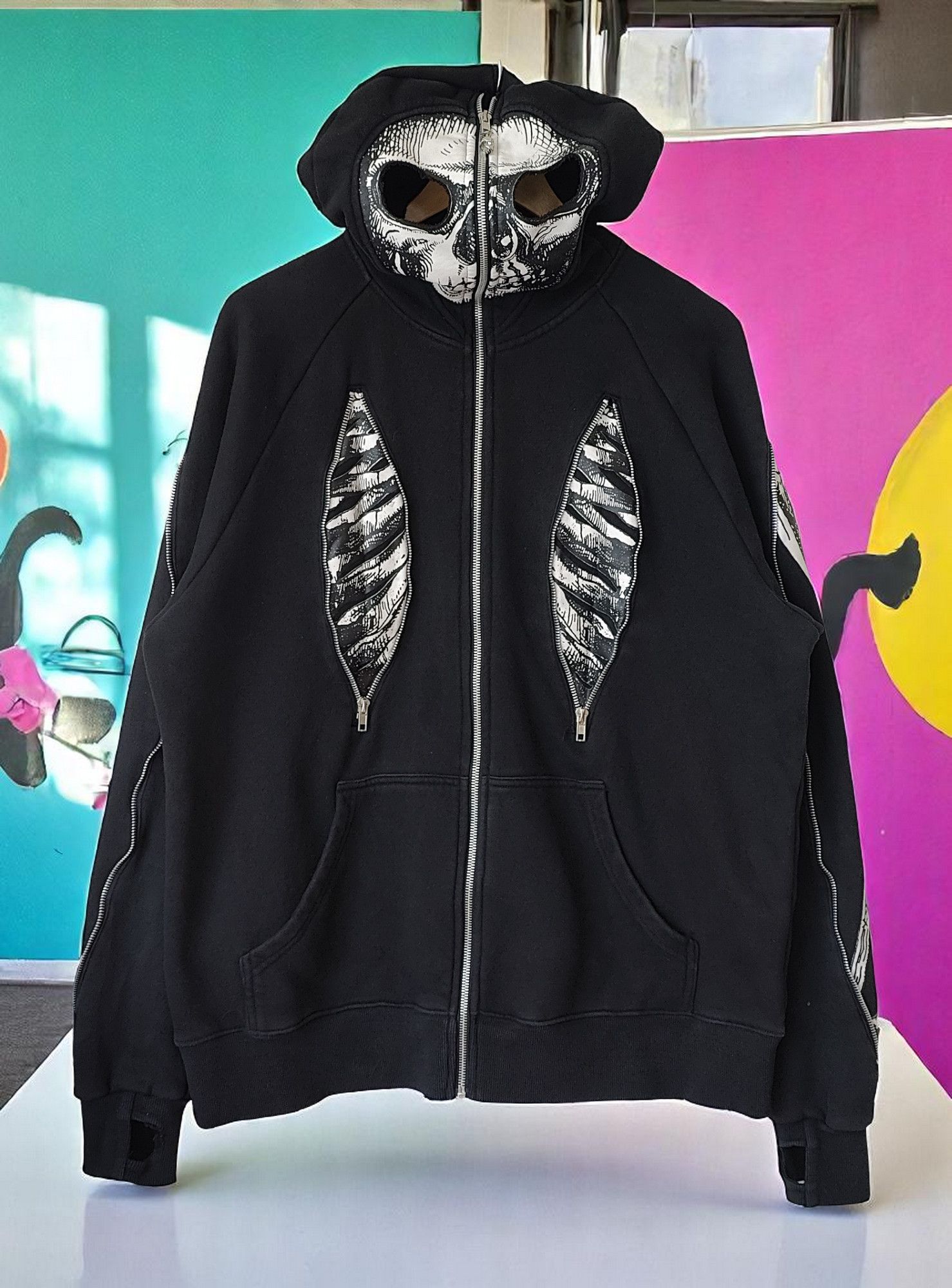 Vintage Jawbreaker Skeleton Multi Zippers Zip Up Sweatshirt Hoodie Size US L / EU 52-54 / 3 - 1 Thumbnail