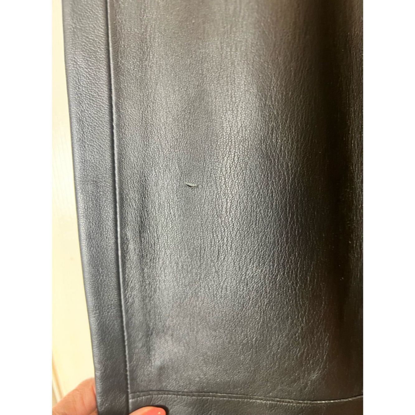 Other Poleci Black Lambskin Leather Pants Moto Knee Detail Mid-Ri Size 27" / US 4 / IT 40 - 7 Thumbnail