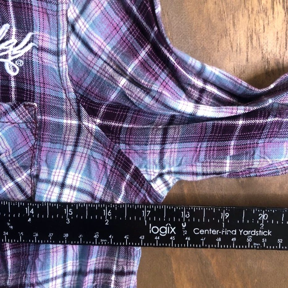 Harley Davidson Harley Davidson Womens Shirt Purple Plaid Collared Button Down Long Sleeve Small Size S / US 4 / IT 40 - 7 Thumbnail