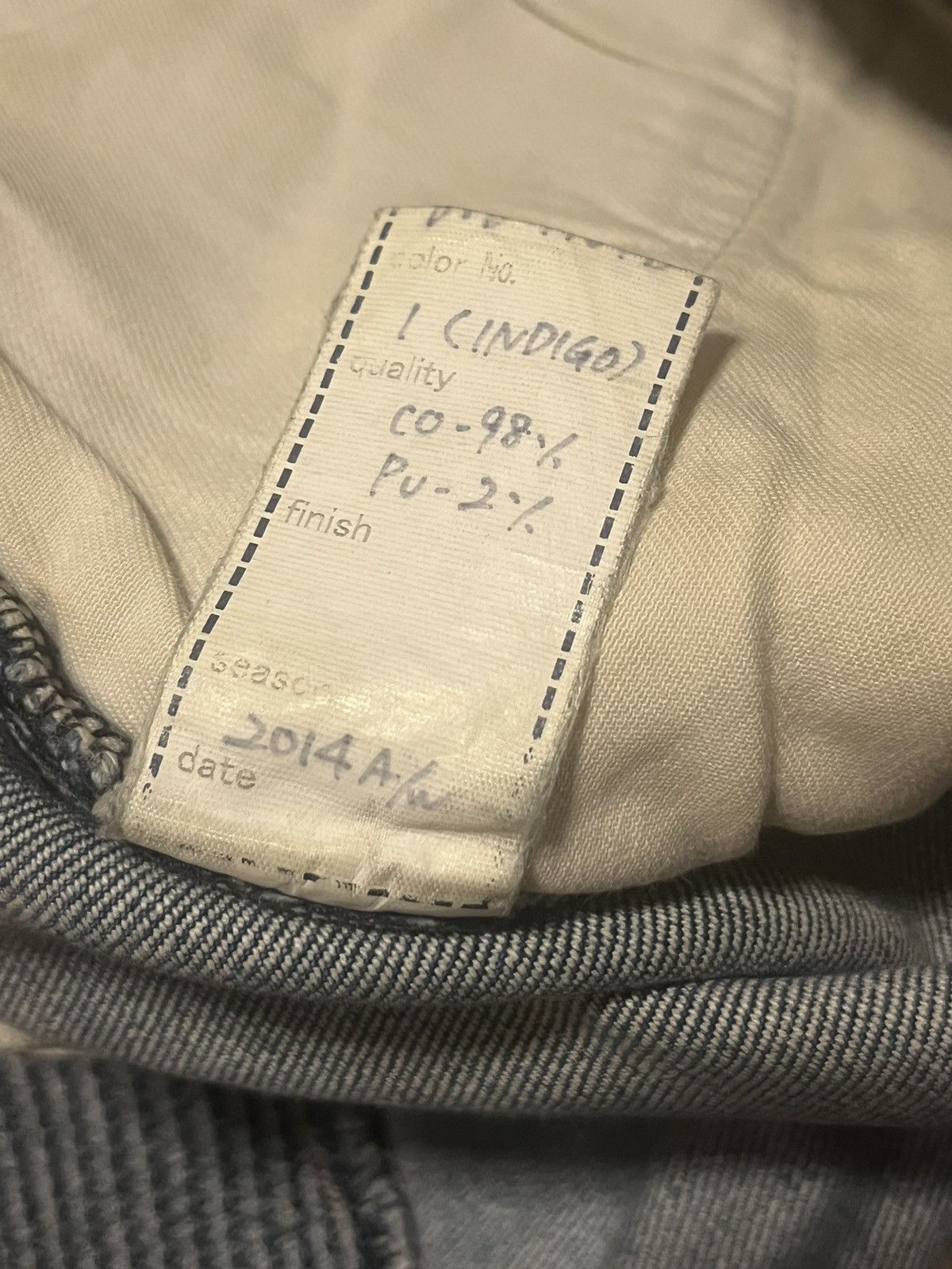 Balmain Sample 1/1 FW14 Distressed Painted Biker Denim Jean