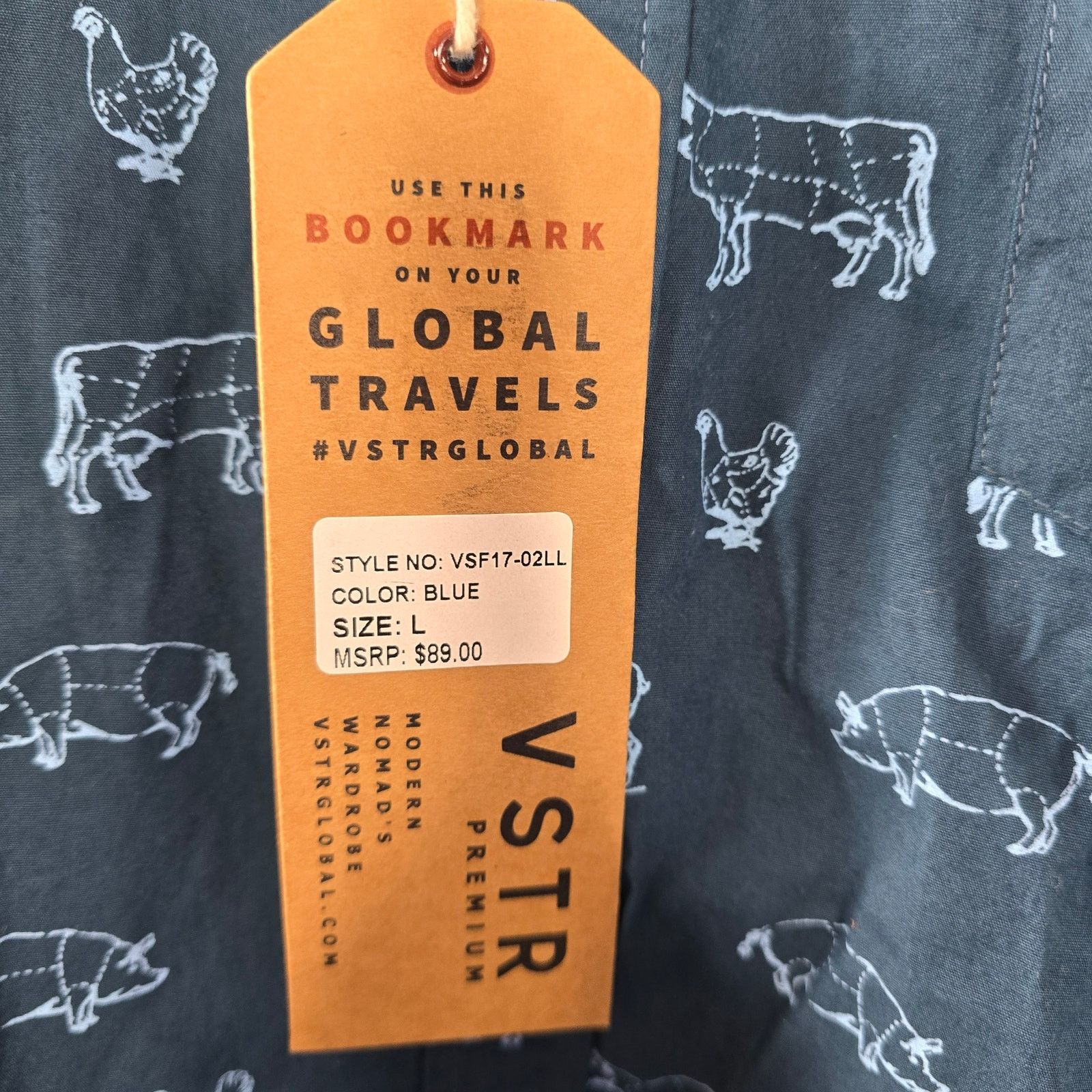 VSTR VSTR Premium Blue Farm Animal Butcher Button-up Shirt Large Size US L / EU 52-54 / 3 - 4 Thumbnail