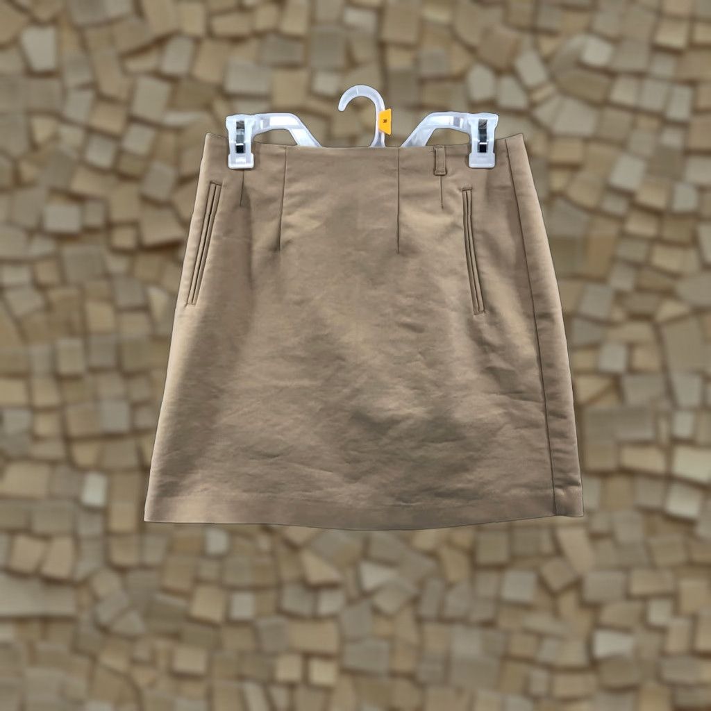 H&M H&M Skirt Womens Midi Mini Beige Cotton Logo 6 Juniors Button Pockets? Size 28" / US 6 / IT 42 - 1 Thumbnail