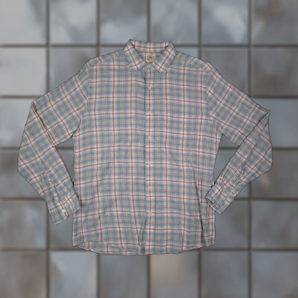 Faherty Faherty Shirt Mens M Gray Check Button-Up Long Sleeve Lightweight Casual Travel - Button-Down, Cotton, 100% Cotton, Regular Fit, Made in China Mens Size US M / EU 48-50 / 2 - 1 Thumbnail