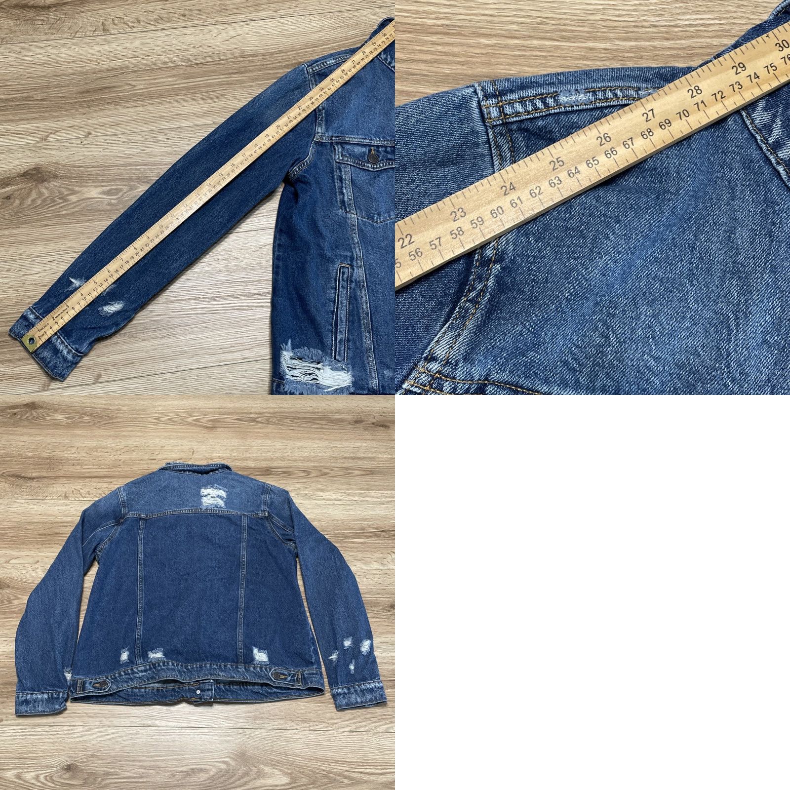 Denime VINTAGE Cello Denim Jacket Women’s Large Distressed Trucker Blue Jean Size 36" / US 14 / IT 50 - 8 Thumbnail