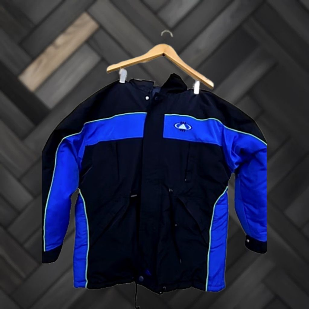 Adidas Adidas Unisex XXL Hooded Blue/Black Nylon Jacket Size US XXL / EU 58 / 5 - 1 Thumbnail