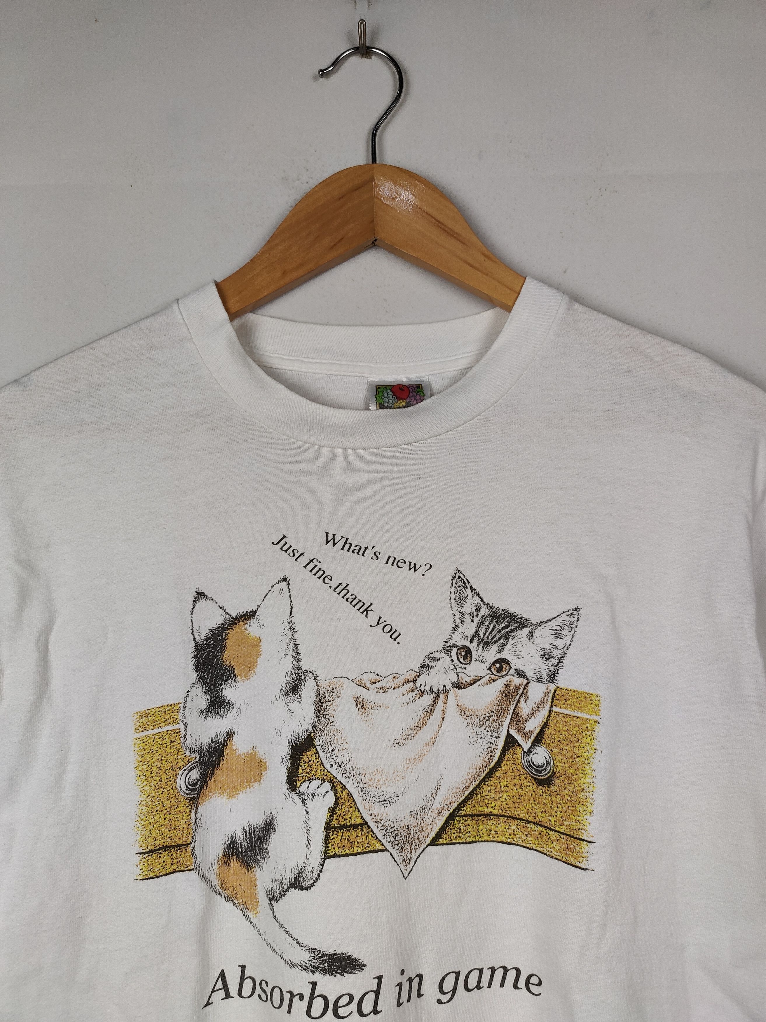 Other Vintage 90’s Cat Kitten Pet Cute Art Animal White Tee Shirt Size US M / EU 48-50 / 2 - 2 Thumbnail