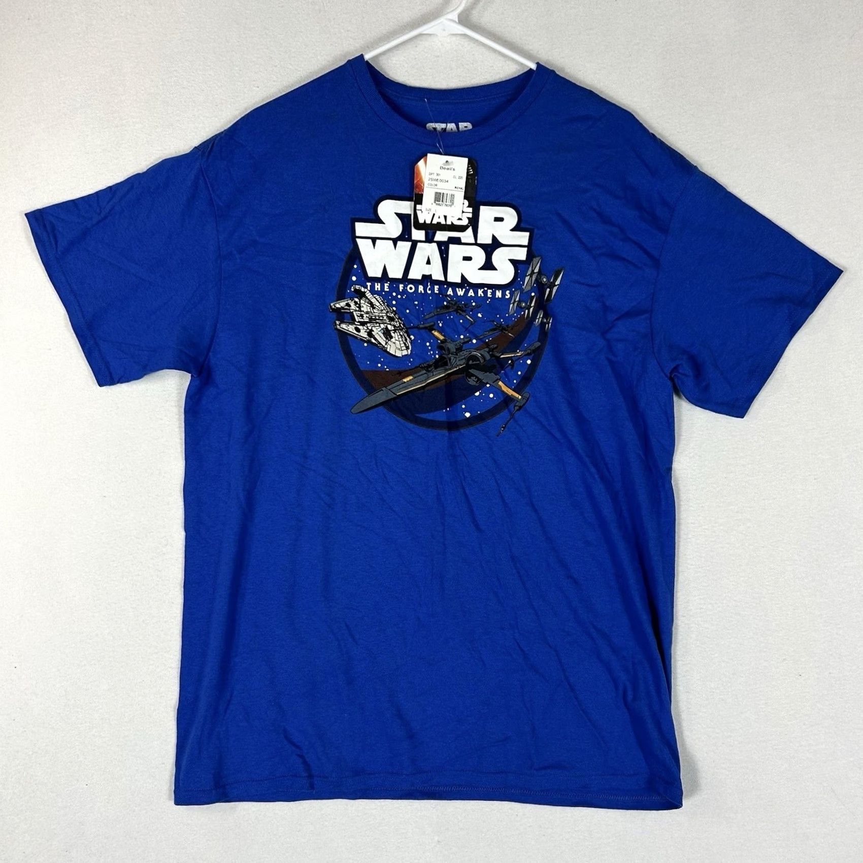 Disney VINTAGE Star Wars NEW The Force Awakens Galaxy T-Shirt Mens Large Blue Graphic Print NWT Size US L / EU 52-54 / 3 - 2 Thumbnail