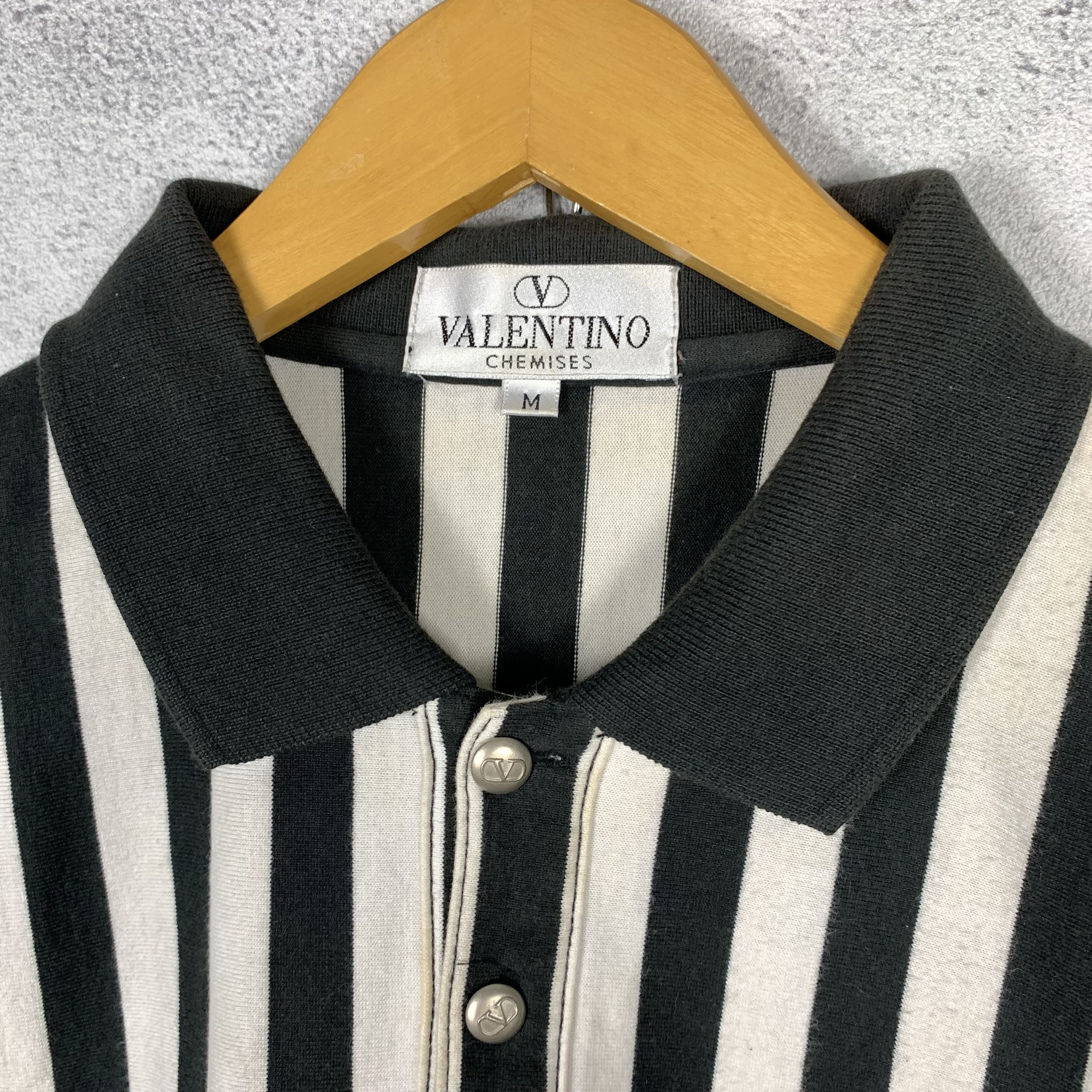 Vintage 90s Valentino Striped Polo Shirt