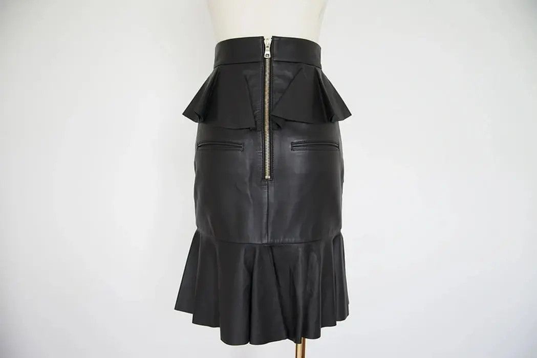 Balmain Resort 2015 black leather mermaid skirt Size 25" / US 0 / IT 36 - 6 Thumbnail