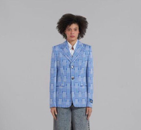 Marni o1w1db10225 Jacket in Blue Size S / US 4 / IT 40 - 1 Thumbnail