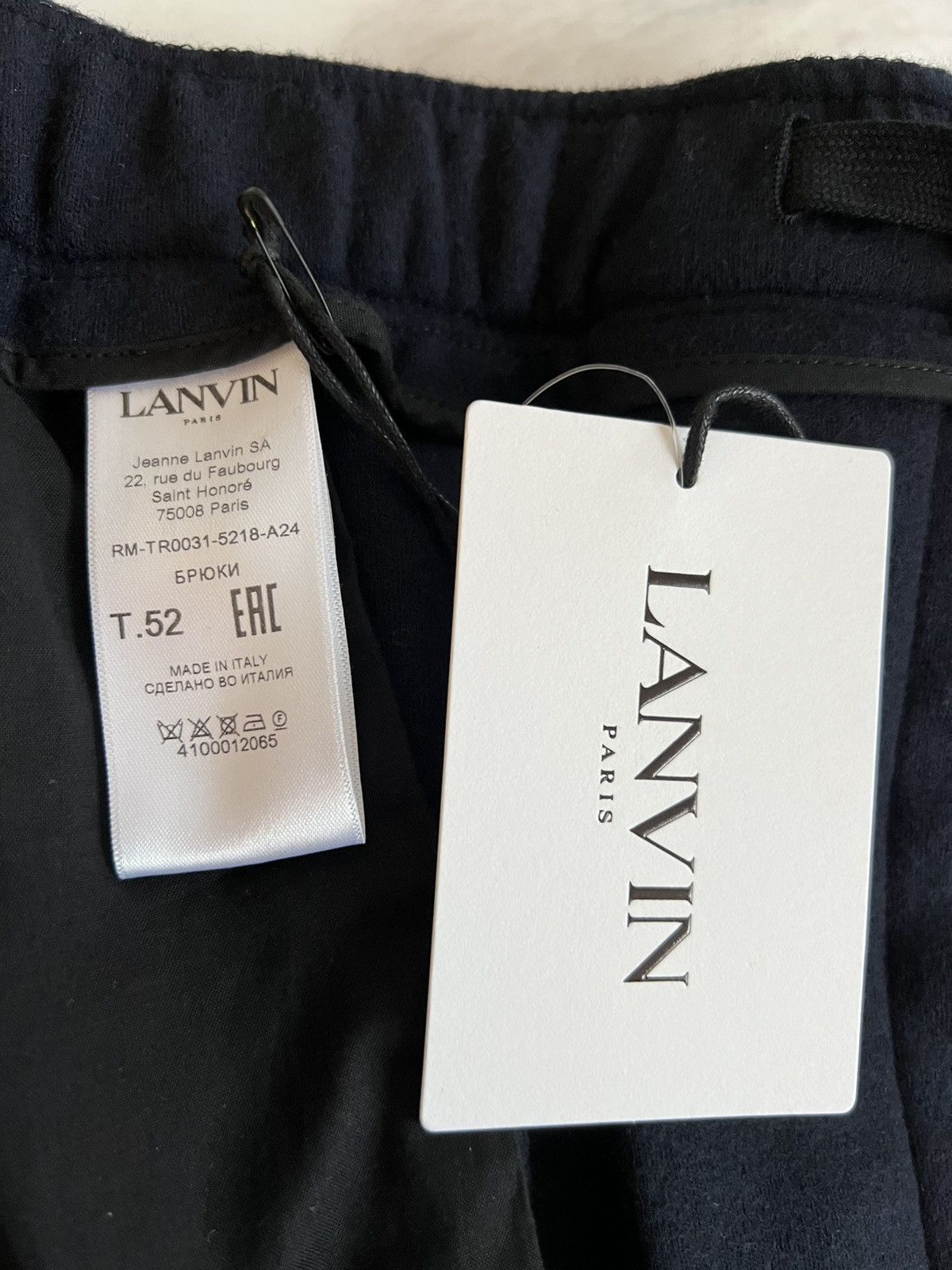 Lanvin LANVIN Wool Drawstring Trousers Navy Size US 41 - 11 Thumbnail
